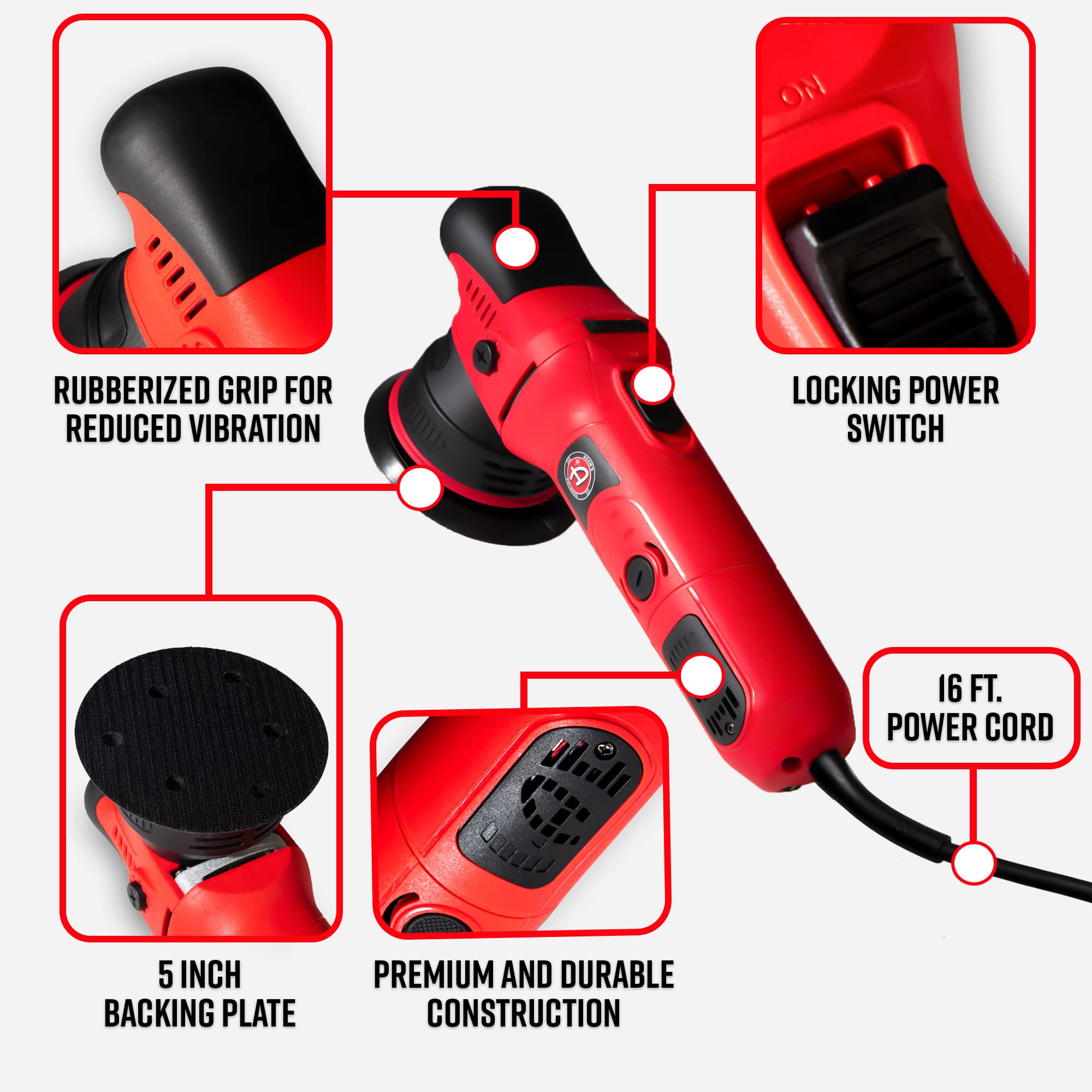 Adam's 9mm Dual Action Car Polisher - Buffer Car Scratch Remover for Car Detailing - Image 2