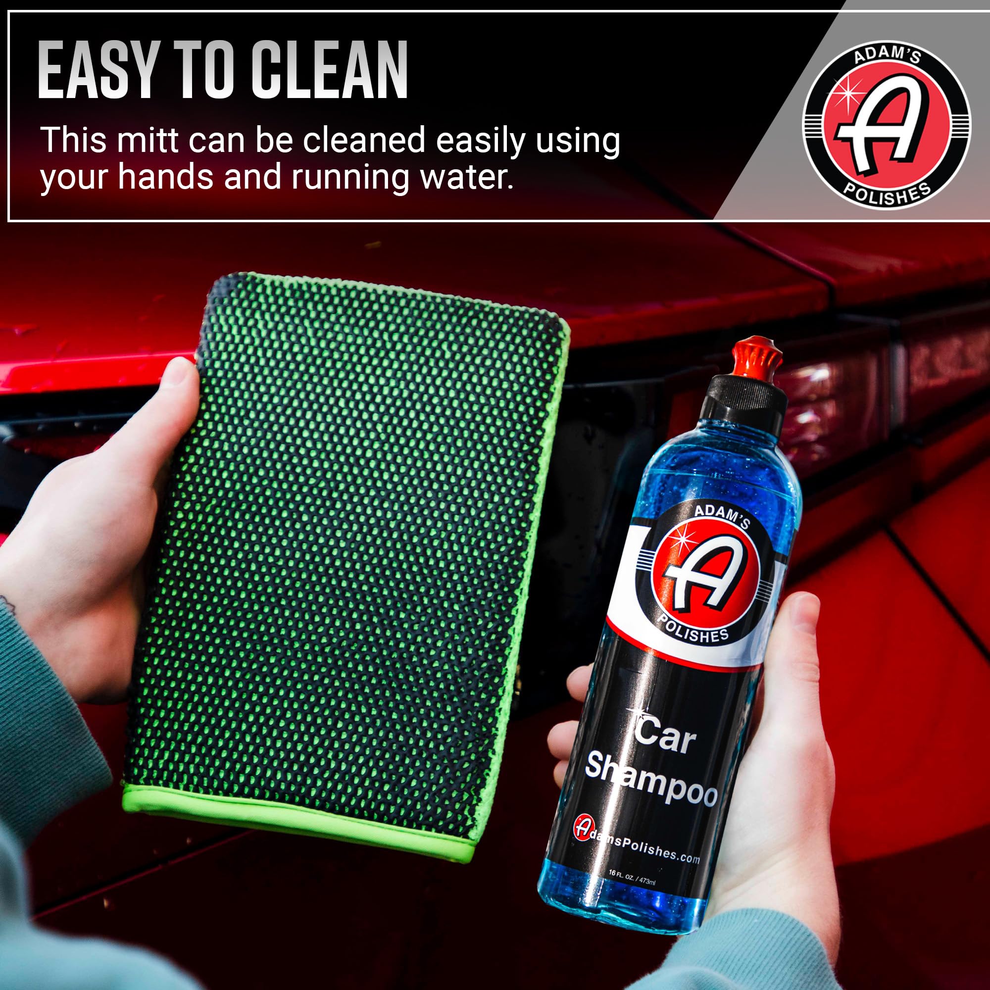 Adam's Clay Mitt Kit (Green) - Car Detailing Clay Bar Kit W/Detail Spray Lubricant for Auto Detail Paint Decon - Quickly Removes Debris from Your Vehicle Exterior Paint, Glass, Wheels, Chrome & More - Image 4