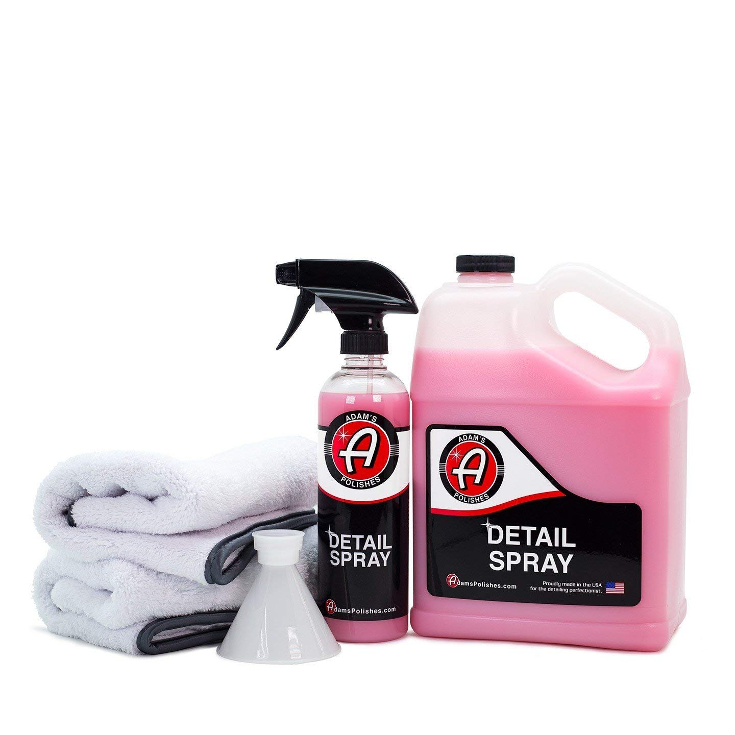 Adam’s Detail Spray Collection Kit – Quick Waterless Car Detailer Spray + 1 Gallon Refill - Gloss Enhancer, Dust & Light Dirt Remover - Complete Car Detailing Bundle
