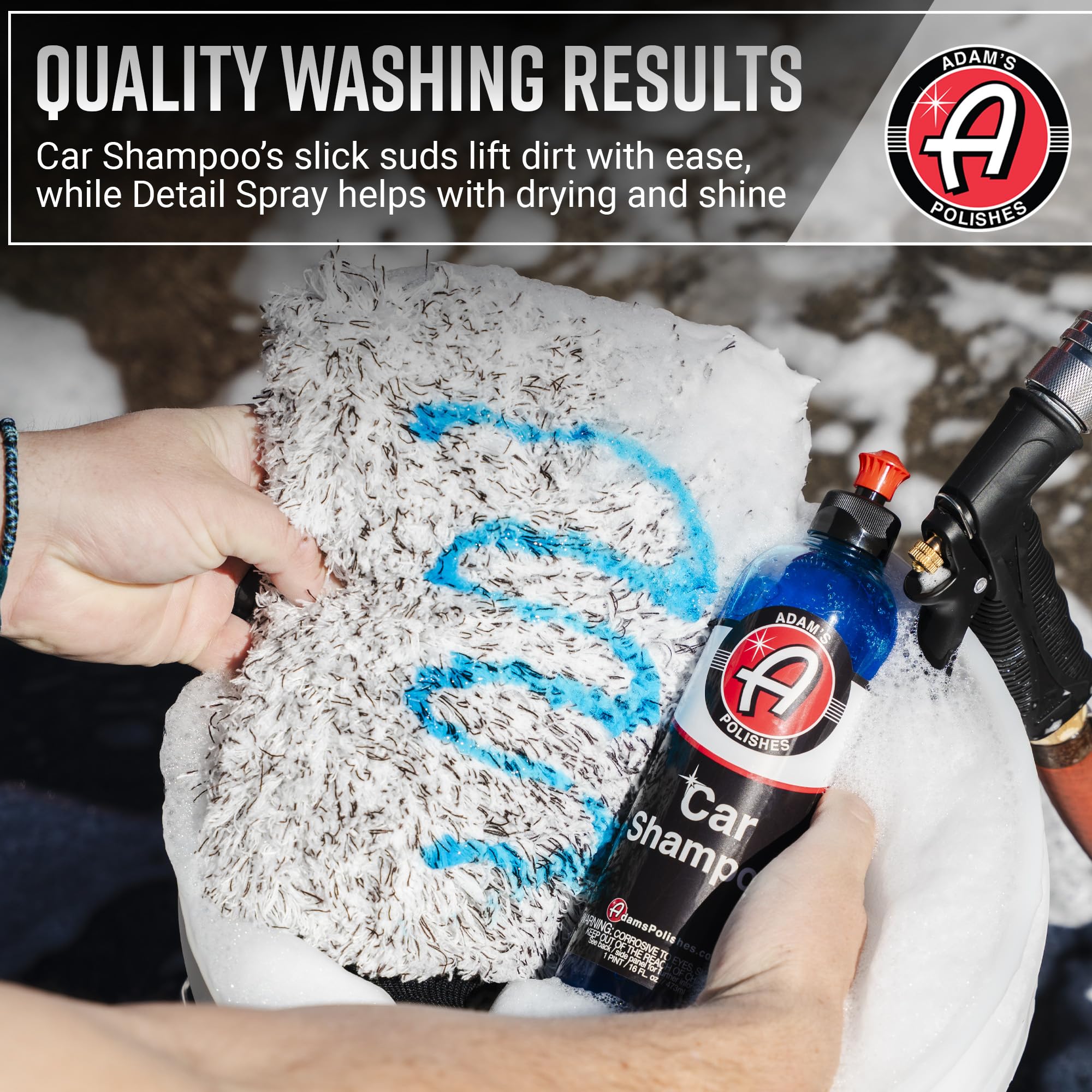 Adam's Essential Car Wash Kit (24-Item) - Auto Detailing Car Care Cleaning Kit with Foam Gun & Bucket Car & Truck Lovers, Dads, Moms and DIYers - Image 5