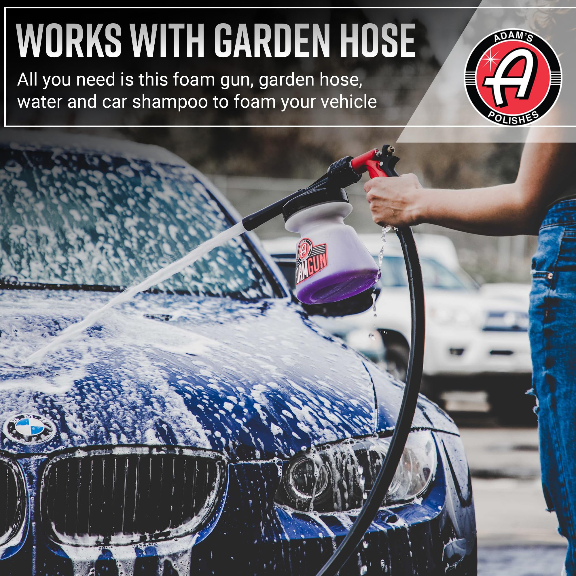 Adam's Foam Gun Car Wash Foam Sprayer - Connects to Garden Hose for Car Washing, No Pressure Washer Required, Use Snow Foam Blaster with Car Soap, Shampoo or Detergent - Image 5