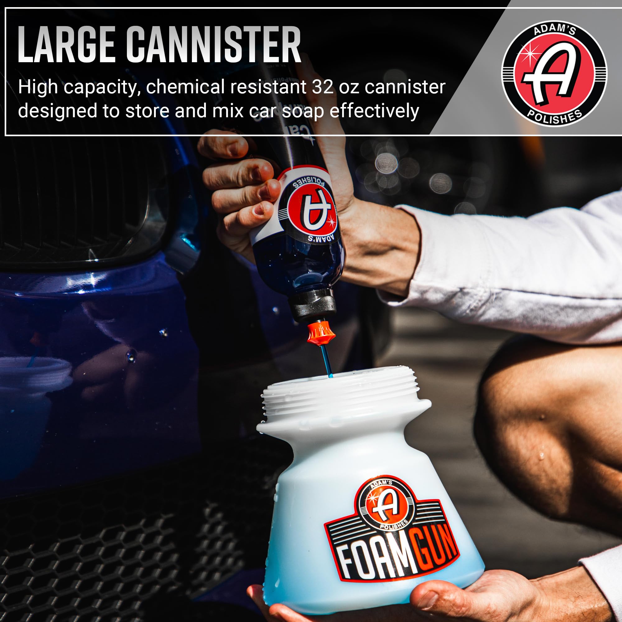 Adam's Foam Gun Car Wash Foam Sprayer - Connects to Garden Hose for Car Washing, No Pressure Washer Required, Use Snow Foam Blaster with Car Soap, Shampoo or Detergent - Image 6
