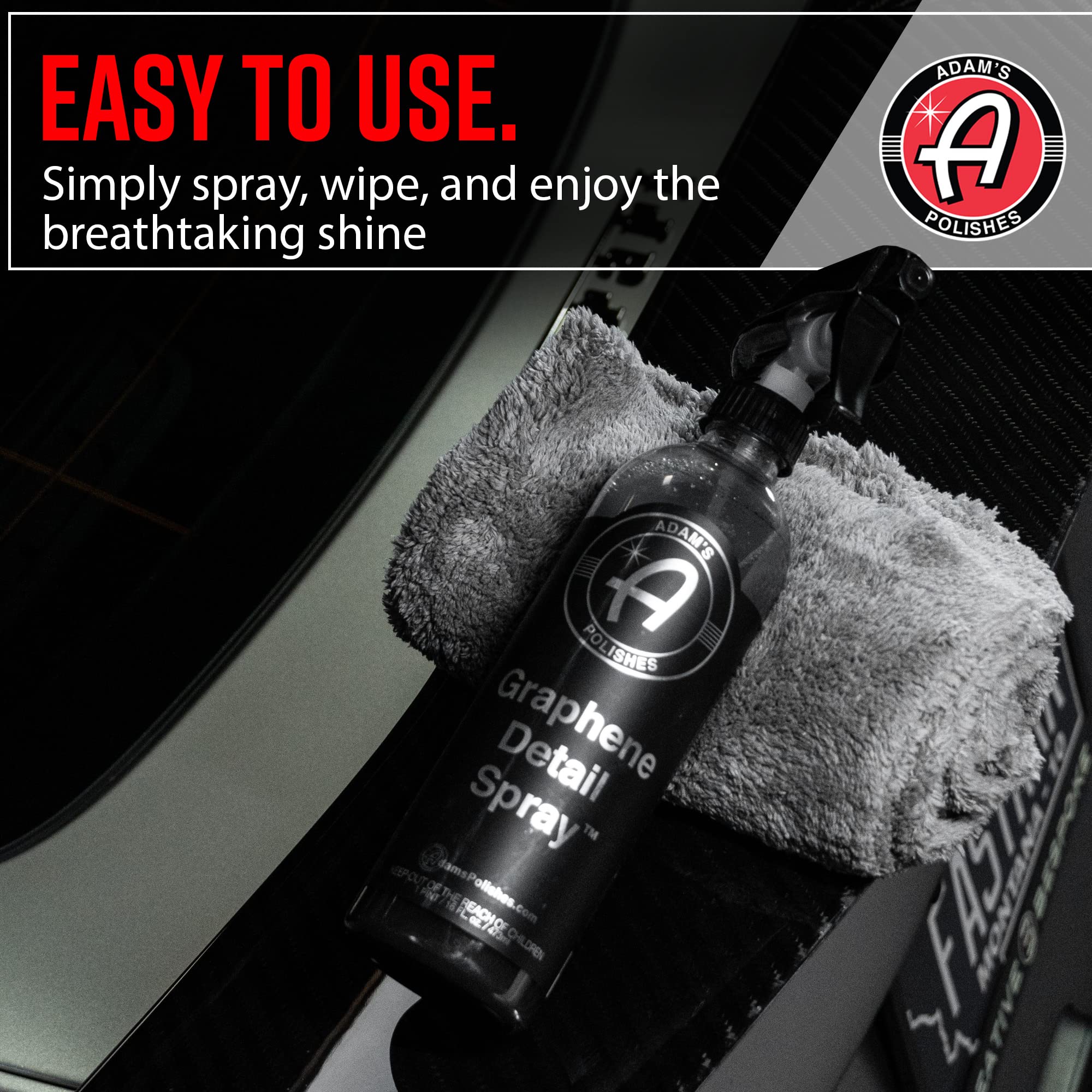 Adam’s Graphene Detail Spray Refill Kit - Extends Protection of Waxes, Sealants, & Coatings | Quick, Waterless Detailer For Car Detailing | Clay Bar, Drying Aid, Add Shine Gloss Ceramic Protection - Image 6