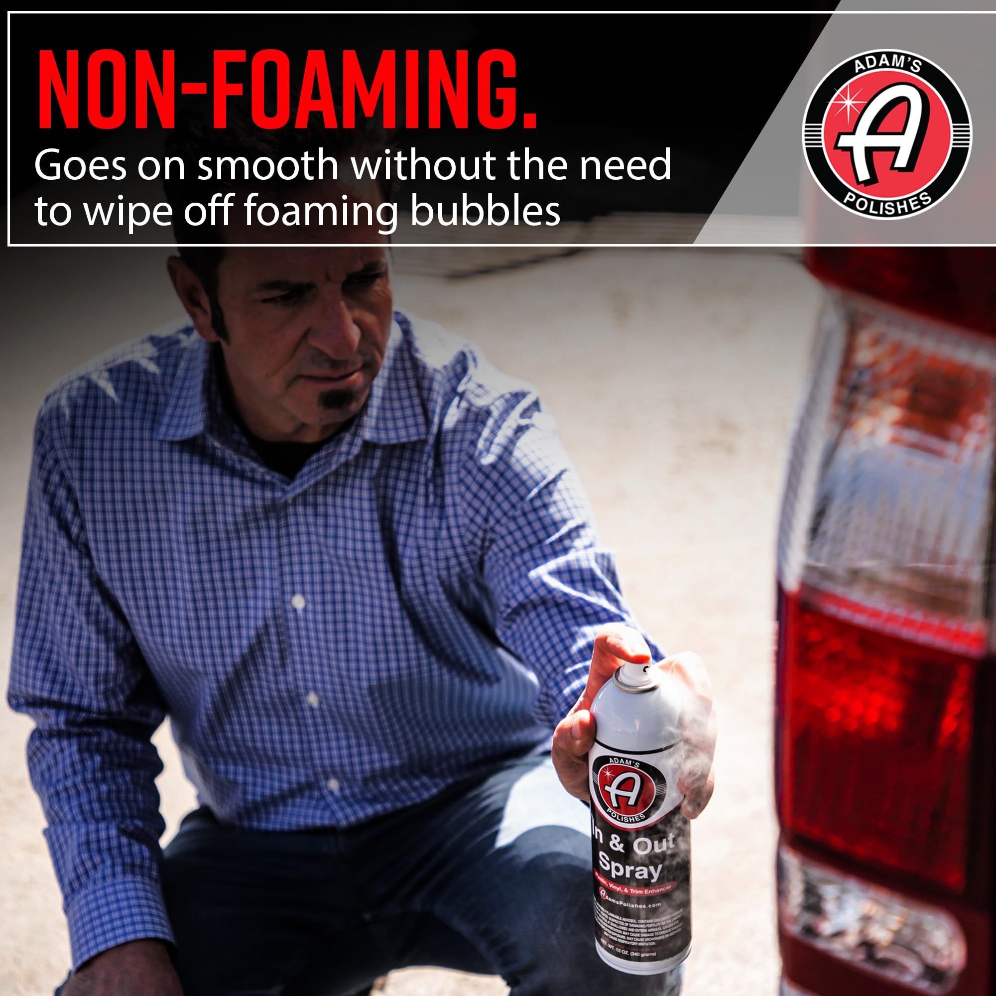 Adam's in & Out Spray (3 Pack) - Interior & Exterior Car Detail Spray for Plastics, Rubber & Vinyl, Fast Coverage, Streak-Free Finish - Image 3