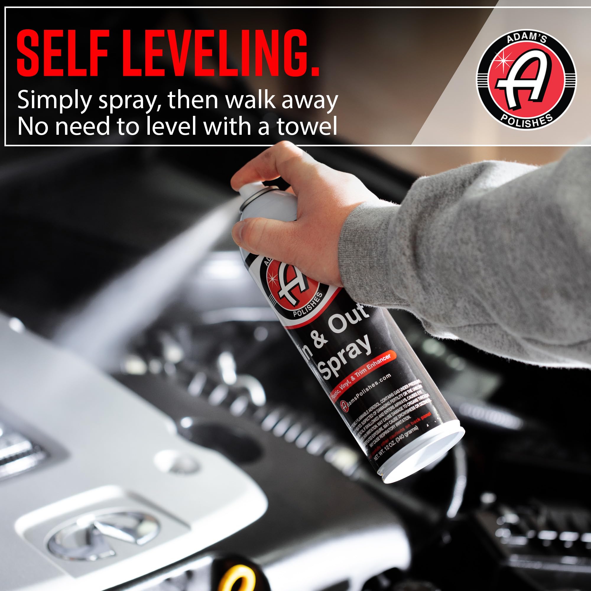 Adam's in & Out Spray (3 Pack) - Interior & Exterior Car Detail Spray for Plastics, Rubber & Vinyl, Fast Coverage, Streak-Free Finish - Image 6