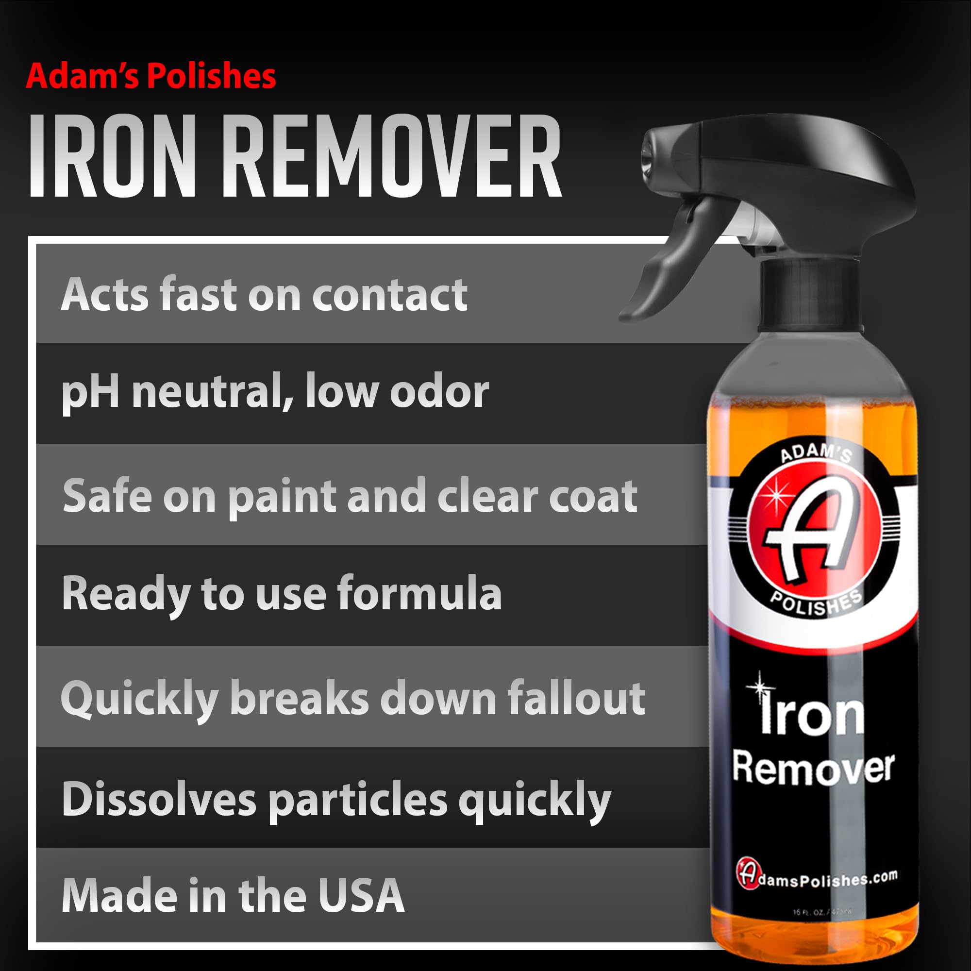 Adam's Iron Remover (Gallon) - Iron Out Fallout & Stop Rust Remover Spray for Car Detailing Removes Iron Particles in Auto Paint, Wheels, Motorcycle, RV & Boat - Use Before Clay Bar, Wax or Car Wash - Image 9