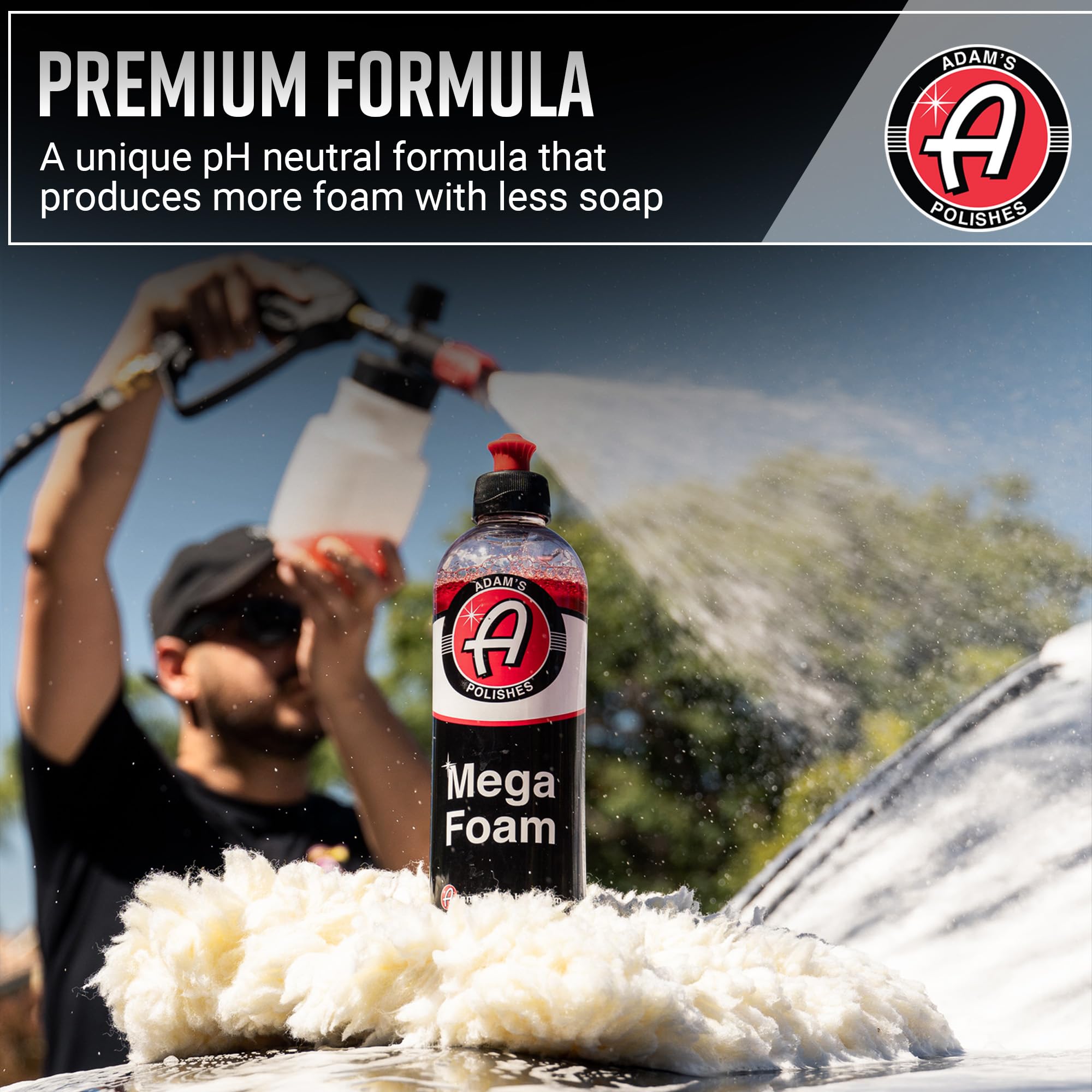 Adam’s Mega Foam Car Wash Soap (Gallon) – pH Neutral, Ultra Concentrated for Foam Cannon, Foaming Spray Gun, or Bucket – Safe for Wax, Sealants & Ceramic Coating – High Suds Car Cleaner - Image 4