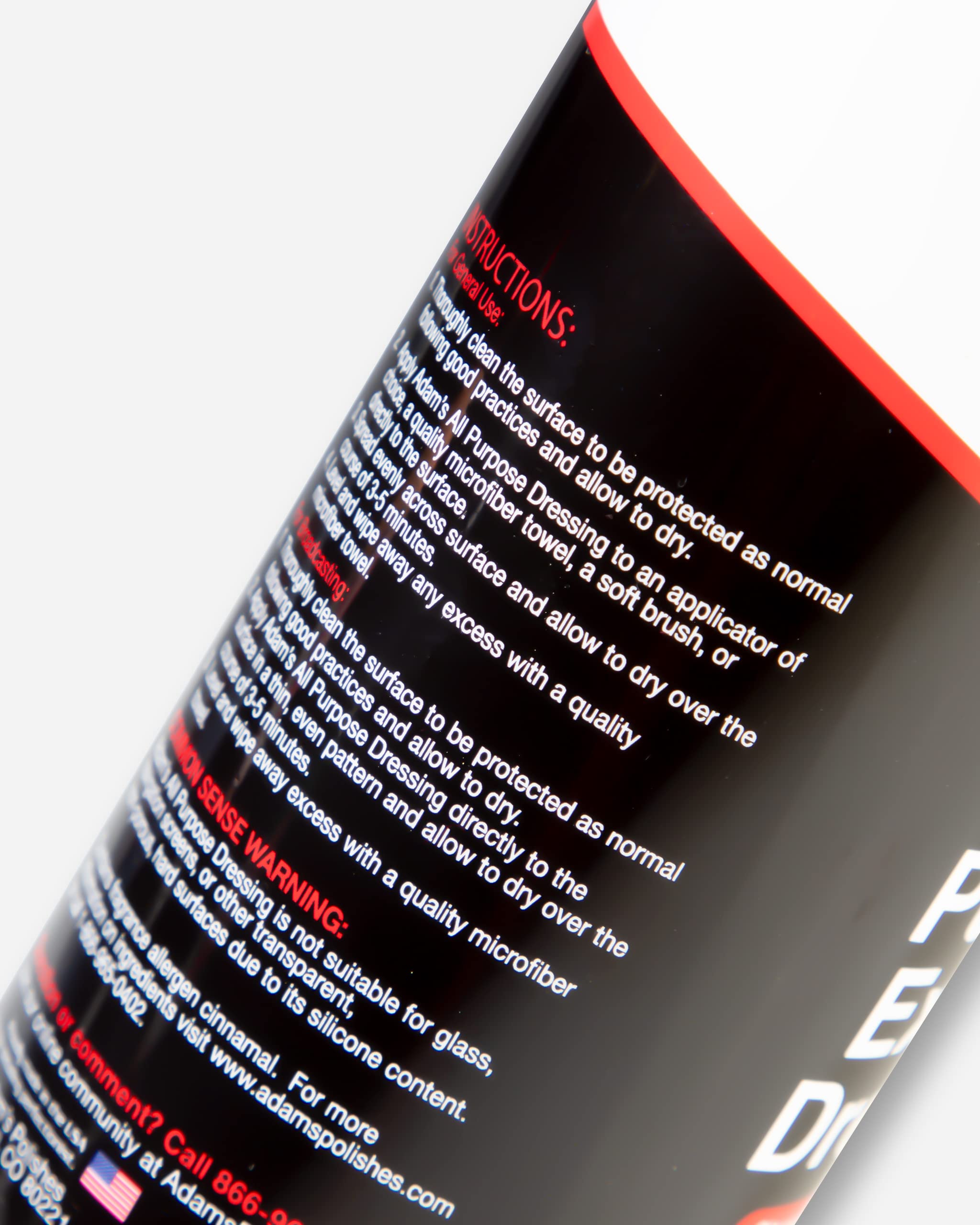 Adam's Polishes All Purpose Dressing (16oz) - Ready-To-Use Water-Based Plastic, Rubber, and Vinyl Dressing, Long-Lasting and Restorative Shine, UV Protective, No Greasy or Sticky Feel - Image 3