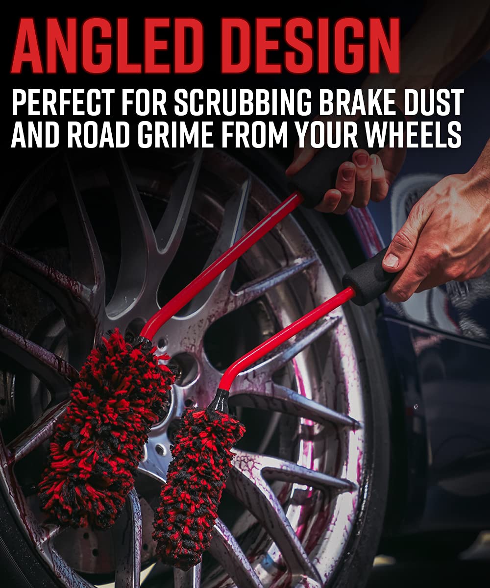 Adam's Polishes Angled Wheel Detailing Brush - Car Cleaning Wheel Brush | Use W/Wheel Cleaner, Rim Cleaner, Chrome Cleaner | Car Wash Brush Cleans Brake Dust from Barrels & Hard to Reach Areas Bundle - Image 3