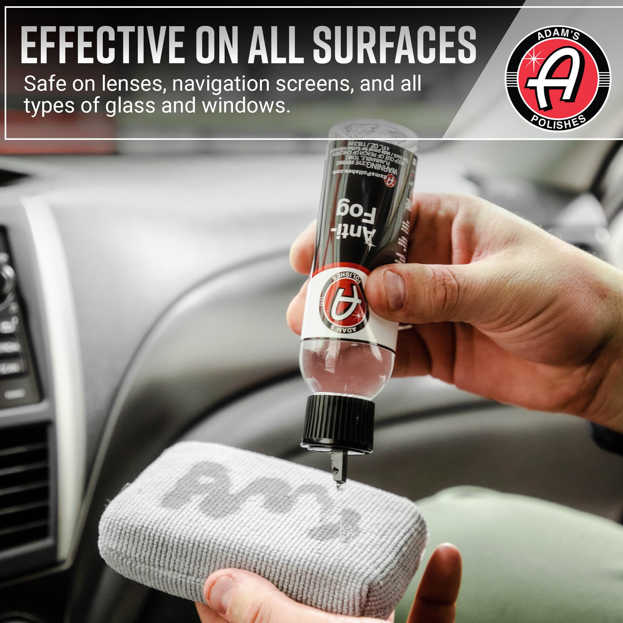 Adam's Polishes Anti-Fog Kit - Glass, Mirror, Shower Door, Visor, Lens Anti-Condensation Treatment | Long-Lasting, Easy Application | Safe for All Surfaces - Helmets, Visors, & Face Shields - Image 3