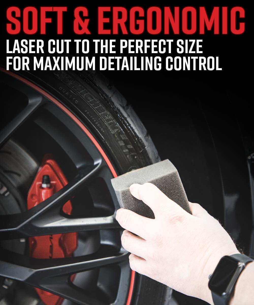 Adam's Polishes Block Applicator (6 Pack) Trim Dressing & Tire Shine Applicator Pad for Car Detailing | Reusable & Customizable Durafoam | for Use After Car Wash Wheel Cleaner - Image 3