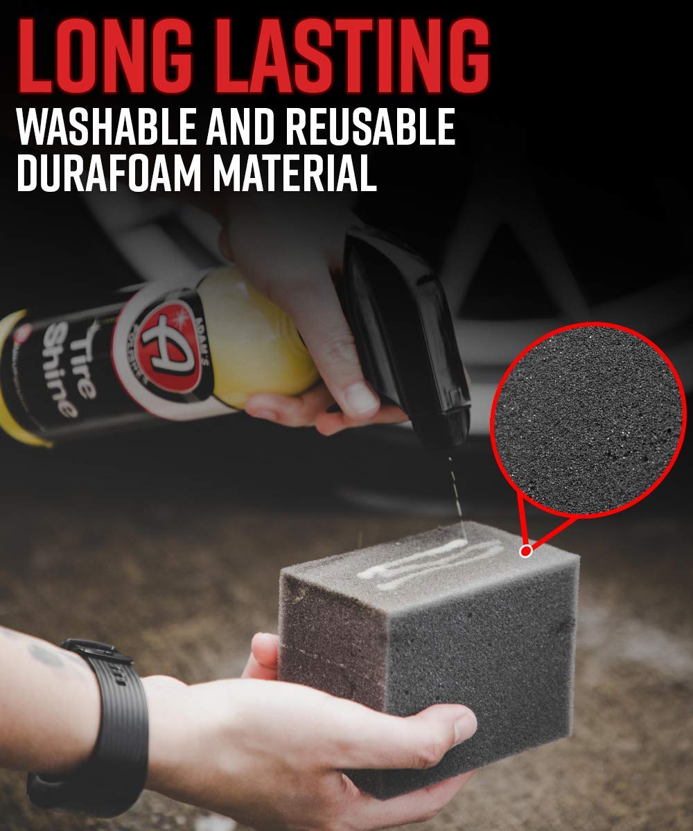 Adam's Polishes Block Applicator (6 Pack) Trim Dressing & Tire Shine Applicator Pad for Car Detailing | Reusable & Customizable Durafoam | for Use After Car Wash Wheel Cleaner - Image 7