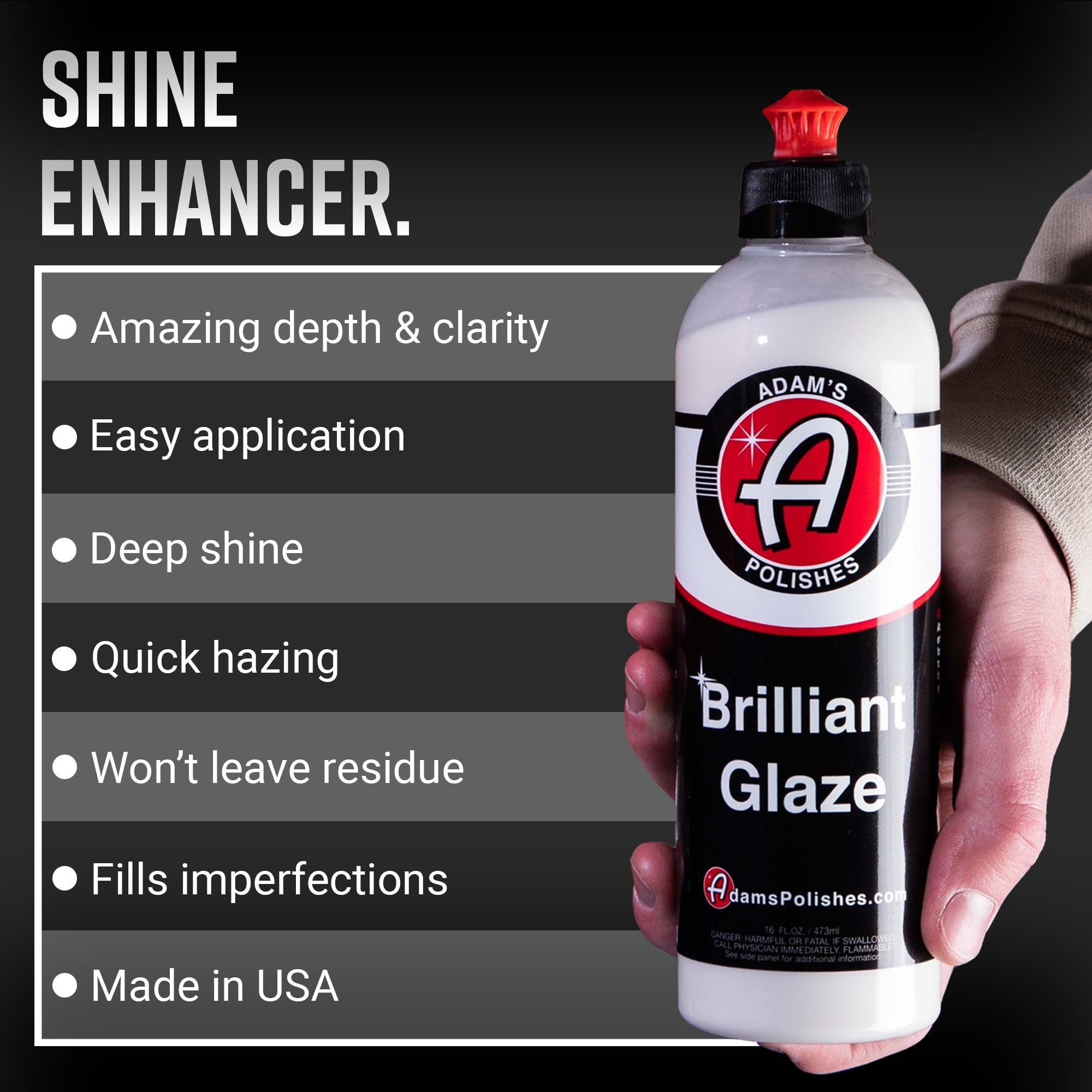 Adam's Polishes Brilliant Glaze 16oz - Amazing Depth, Gloss and Clarity - Achieve that Deep, Wet Looking Shine - Super Easy On and Easy Off - Image 2
