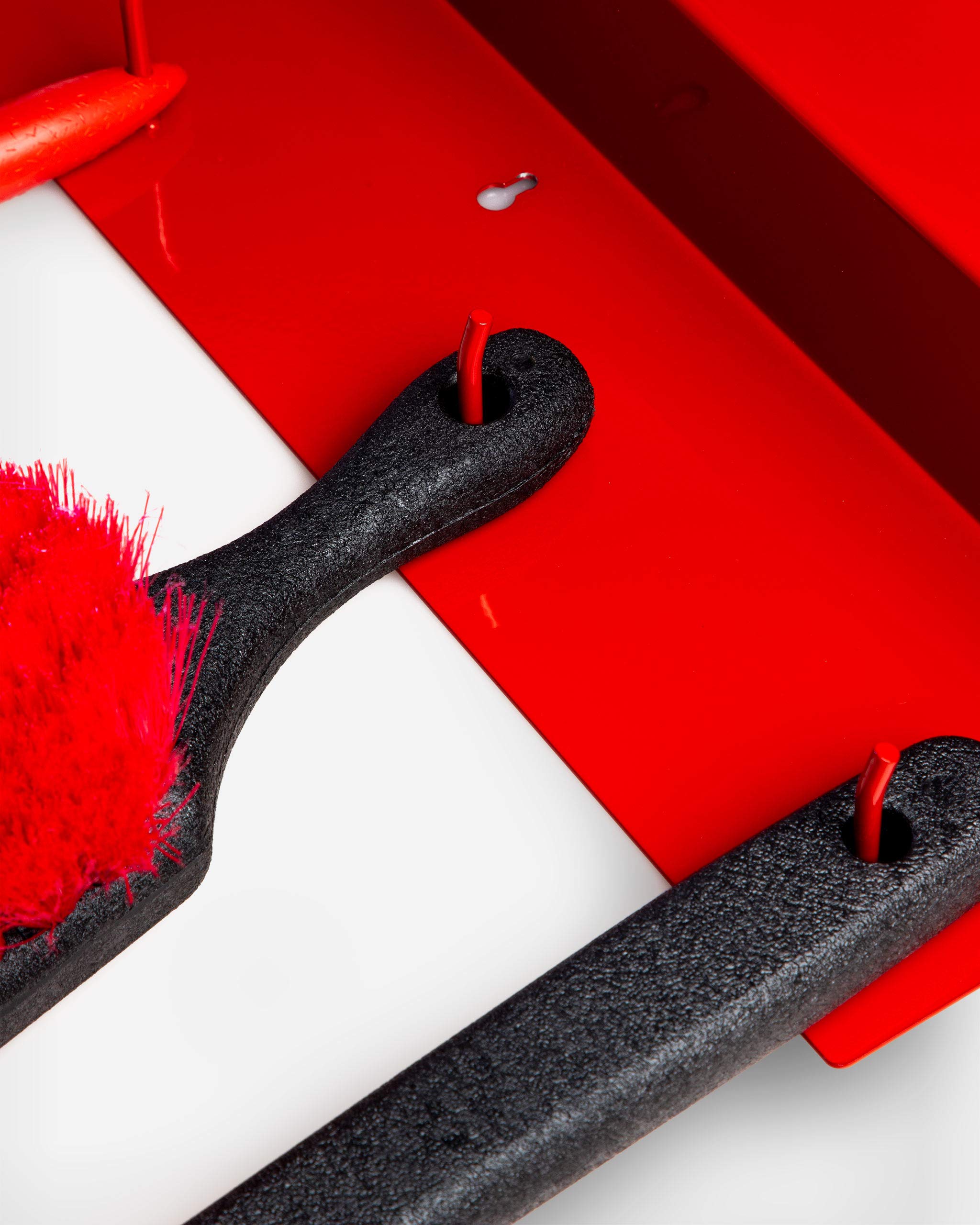 Adam's Polishes Brush Holder All Purpose Garage Shelf - Thick Gauge Steel Construction - Durable, All Metal System Safely Stores Your Detailing Brushes & Tools - Image 2