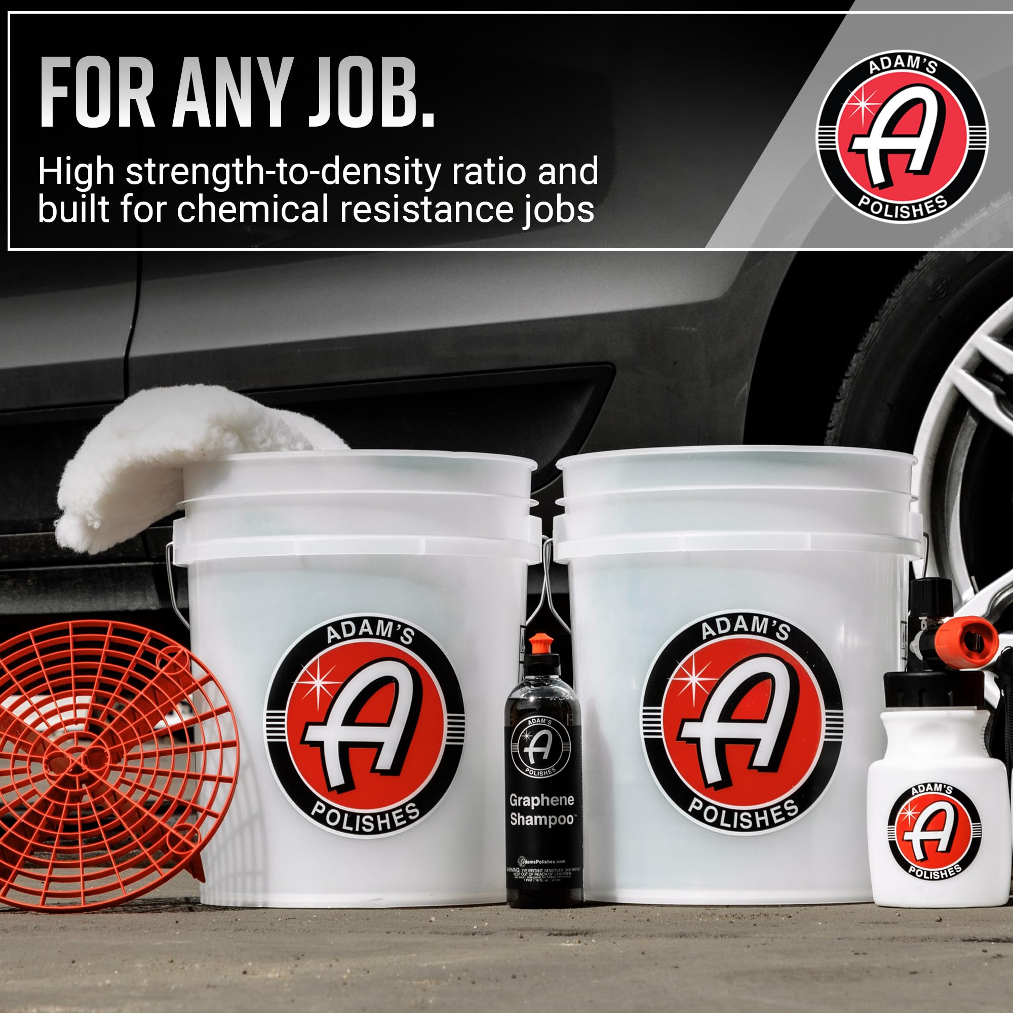 Adam's Polishes Car Wash Bucket (5 Gallon Bucket + Grit Guard + Gamma Seal Lid), Perfect Car Tool for Washing & Garage Storage, Stores Car Wash Soap, Foam Cannon, Foam Gun, Microfiber Towels & More - Image 5