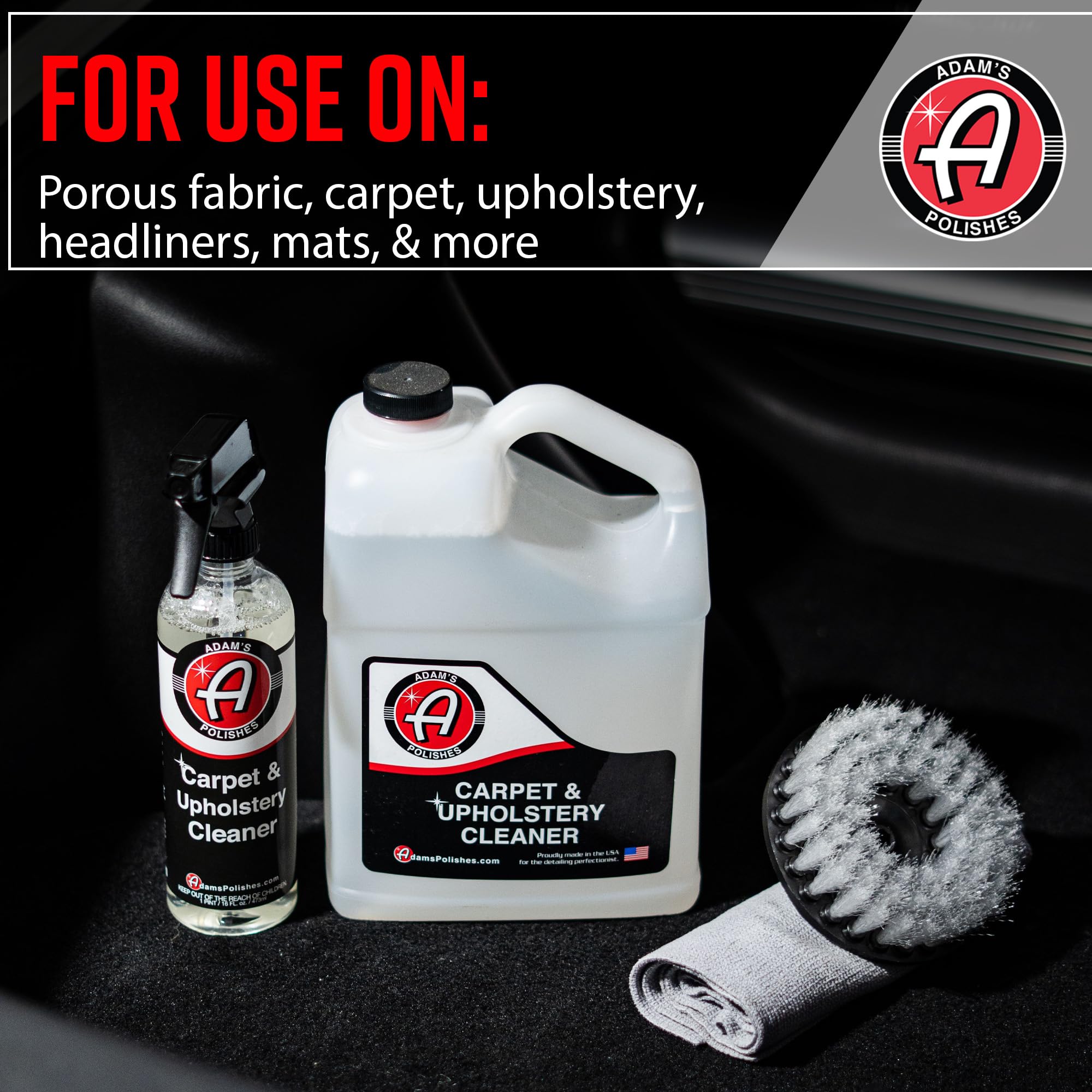 Adam's Polishes Carpet Drill Brush Combo - A Cleaning Tool Attachment For Scrubbing/Cleaning Carpet, Upholstery, Leather Seats & Chairs, Floor Mats, Trunk, Furniture, Interior Boat, RV & Accessories - Image 6