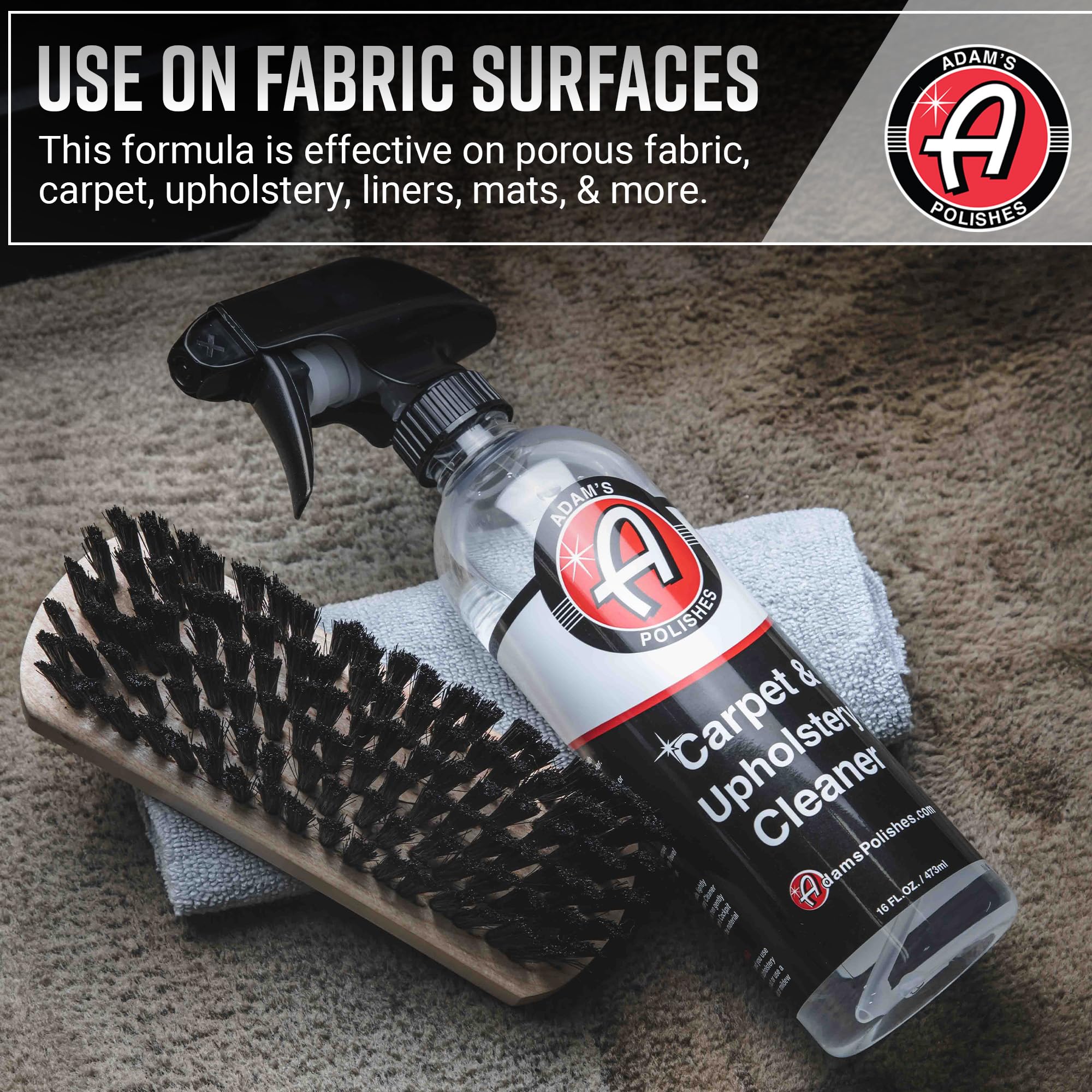 Adam's Polishes Carpet & Upholstery Cleaner - Powerful Car Carpet Cleaner for Auto Detailing, Fabric Interior Solution, Stain Remover Spray for Seat, Floor Mats (128 fl. oz (Gallon)) - Image 4