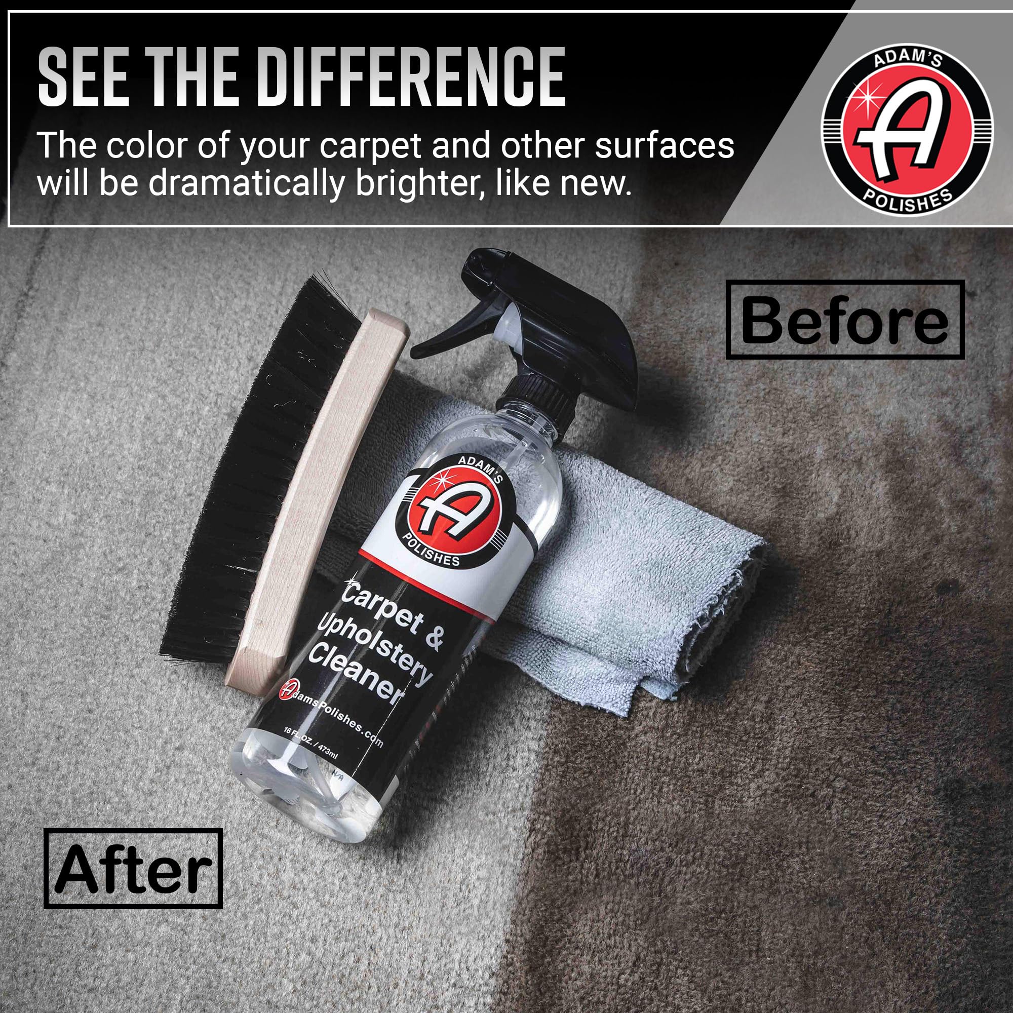 Adam's Polishes Carpet & Upholstery Cleaner - Powerful Car Carpet Cleaner for Auto Detailing, Fabric Interior Solution, Stain Remover Spray for Seat, Floor Mats (128 fl. oz (Gallon)) - Image 7