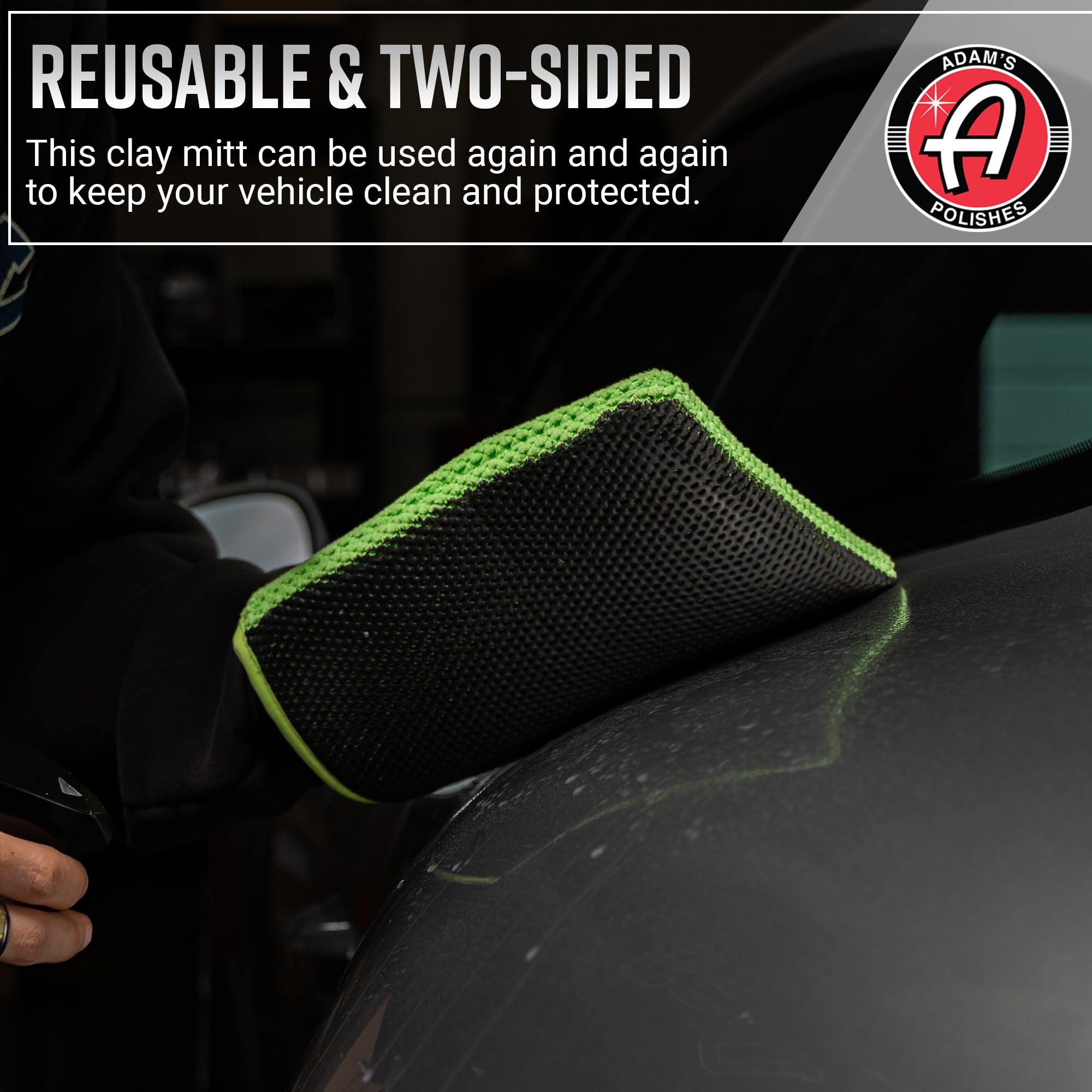 Adam's Polishes Clay Mitt - Medium Grade Clay Bar Infused Mitt | Car Detailing Glove Quickly Removes Debris from Your Paint, Glass, Wheels, & More (Green - 1pk) - Image 5