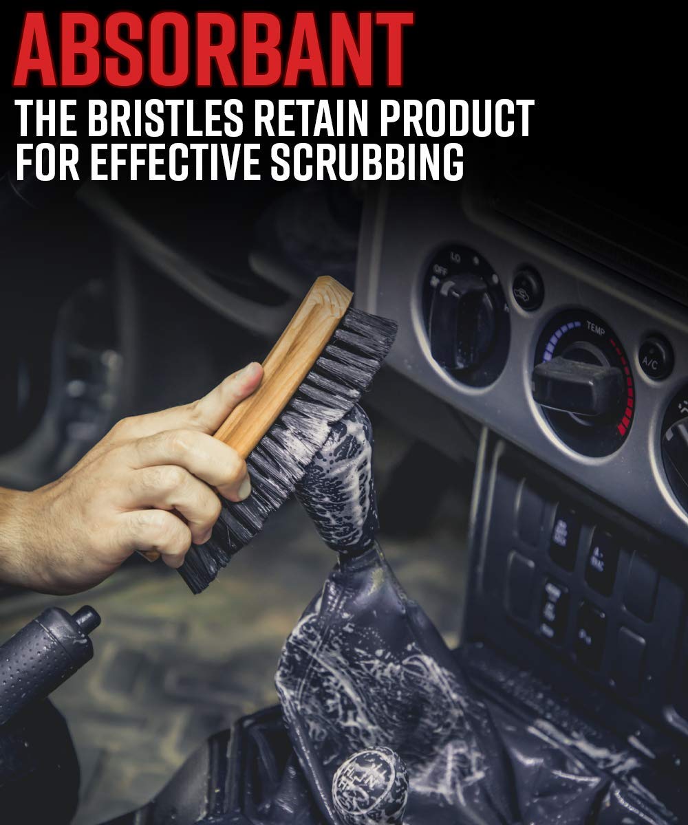 Adam's Polishes Cockpit Detailing Brush - Car Cleaning Brush | Scrub Brush for Interior Leather Cleaner Carpet Upholstery Fabric Shoe Sofa Shower Bathroom Pet | Car Wash Kit - Car Cleaning Supplies - Image 5