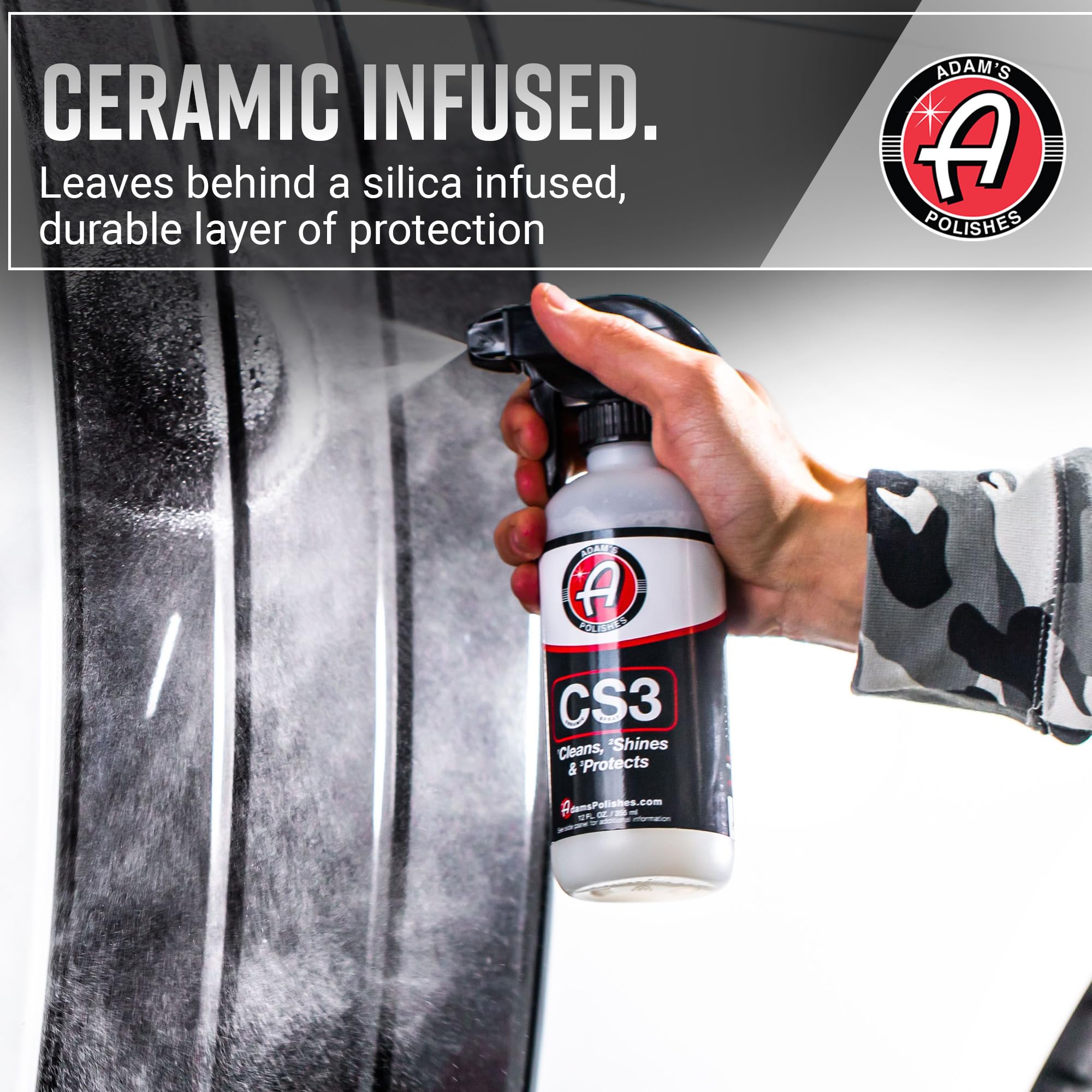 Adam's Polishes CS3 (16oz) - Ceramic Spray Coating That Cleans, Shines & ProtectsTop Coat Car Wash Polish & Paint Protectant Stronger Than Car Wax | RV Boat Motorcycle Car Detailing Waterless Wash - Image 3