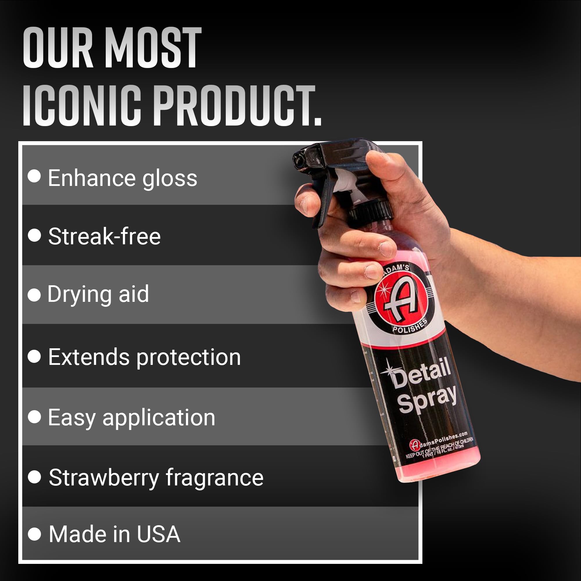 Adam's Polishes Detail Spray - Quick Waterless Detailer Spray For Car Detailing, Polisher Clay Bar & Wax Boosting Tech, Add Shine Gloss & Depth - Image 2