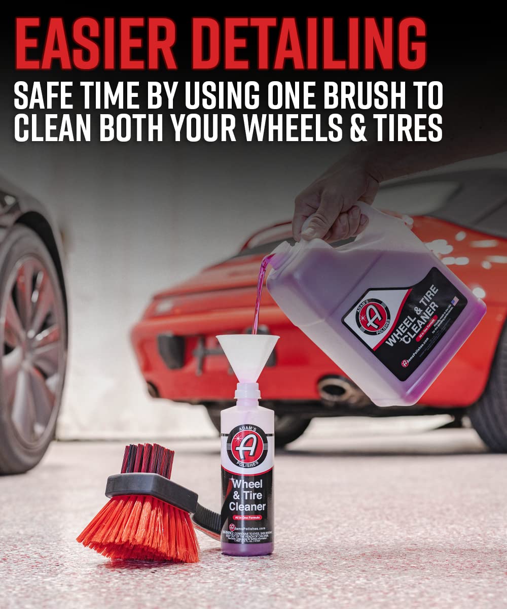 Adam's Polishes Double Sided Car Detailing Brush Wheel Brush & Tire Brush for Wheel Cleaning | Soft, Durable Chemical Resistant Bristles Against The Harshest Wheel & Tire Cleaner - Image 5