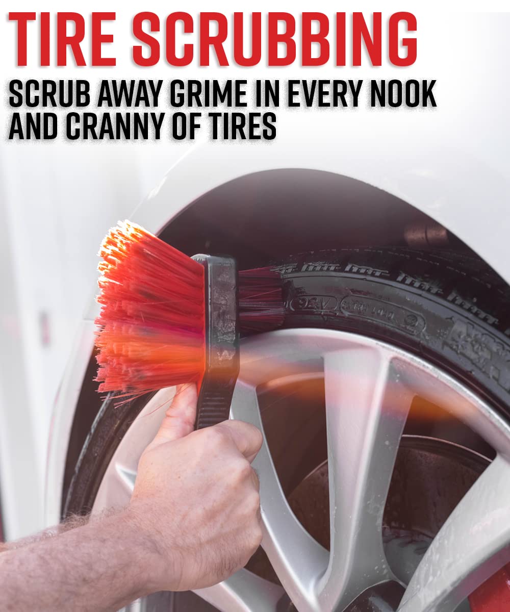 Adam's Polishes Double Sided Car Detailing Brush Wheel Brush & Tire Brush for Wheel Cleaning | Soft, Durable Chemical Resistant Bristles Against The Harshest Wheel & Tire Cleaner - Image 6