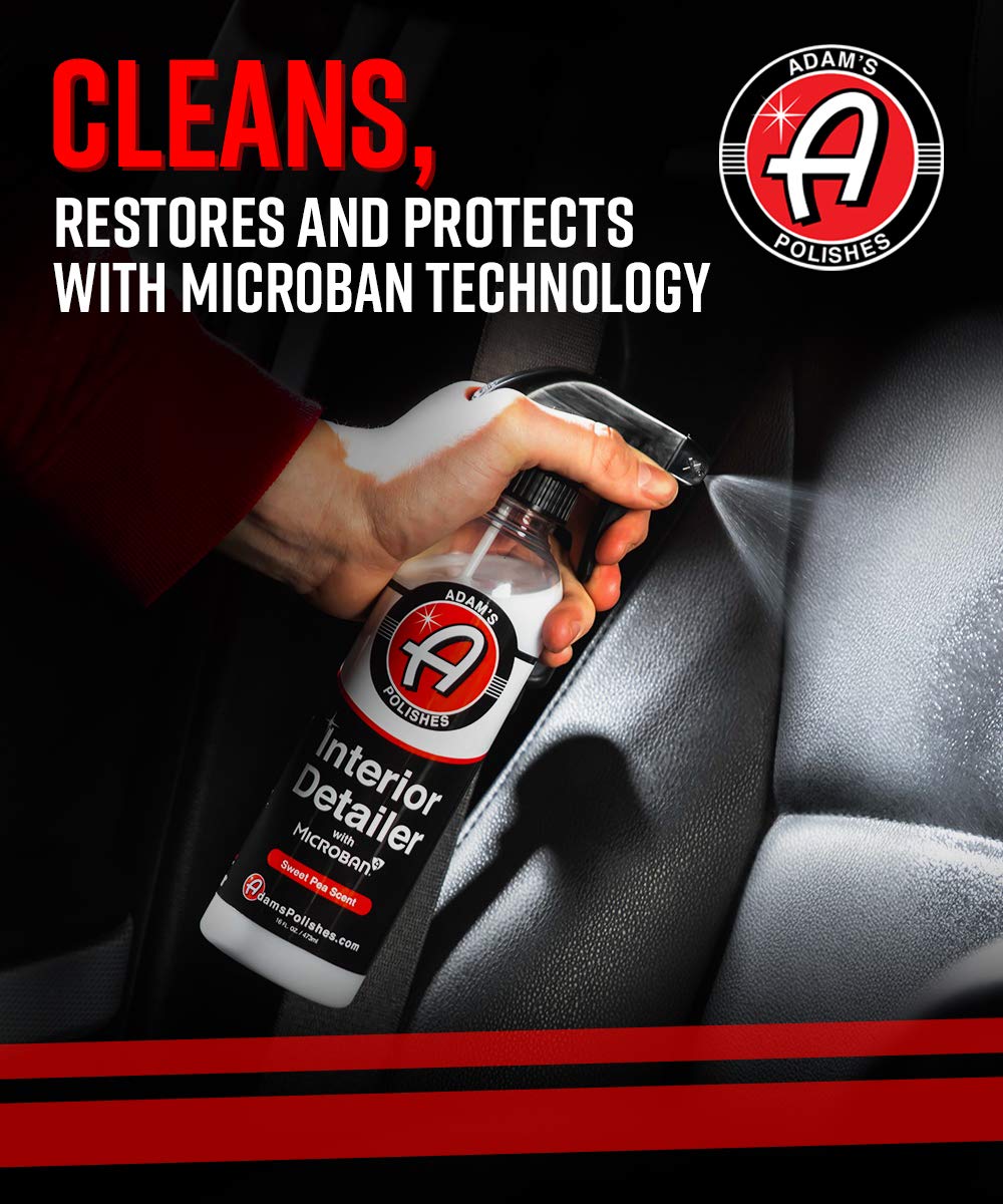 Adam's Polishes Elite Interior - Includes 6 Iconic Cleaning Products for Total Interior Car Detailing | Accessories, Leather Seat Cleaner, Carpet Upholstery, Dash, Vinyl, Air Freshener - Pack of 6 - Image 3