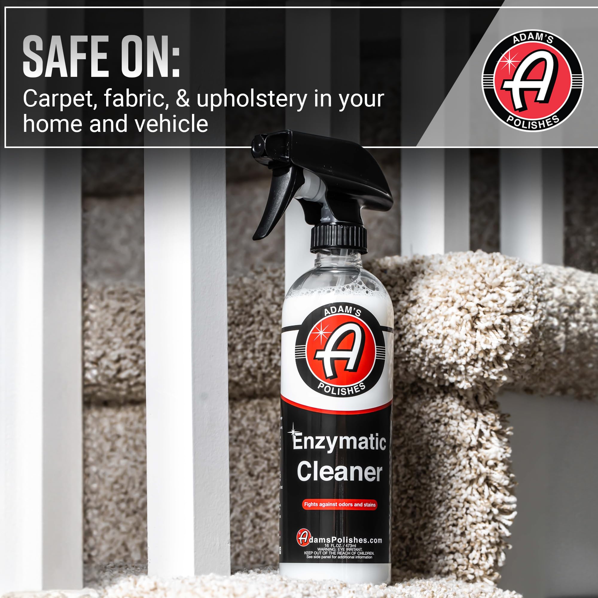 Adam's Polishes Enzymatic Cleaner 16oz - Eliminate Stains & Odors From Extreme Bio-Based Messes - Water-Based, Non-Toxic All Purpose Interior Cleaner - Safe On All Surfaces In Your Home or Vehicle - Image 7