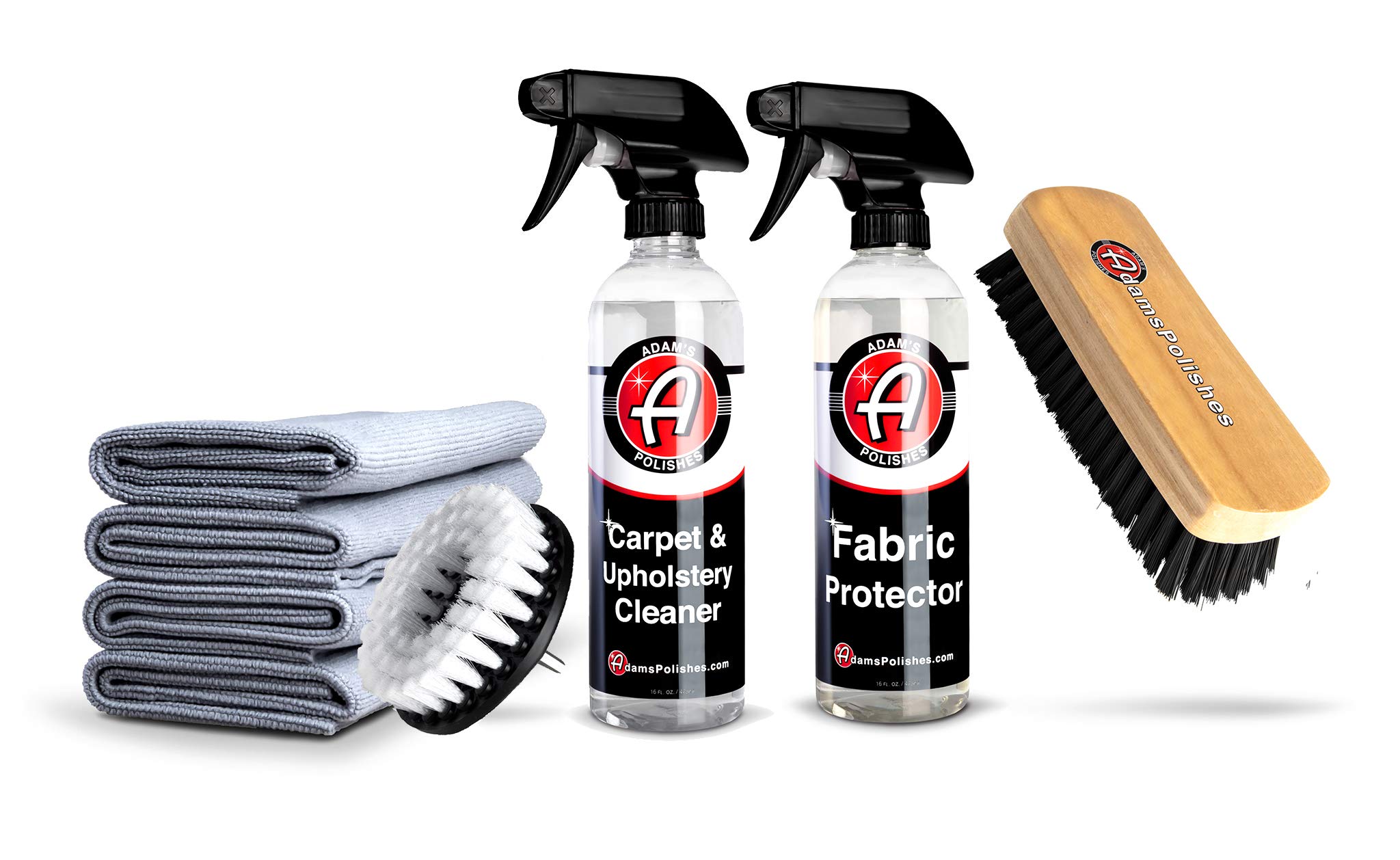 Adam's Polishes Fabric Protector - Protect Carpets, Convertible Fabric Tops, Seats, and Interior Surfaces - Durable, Hydrophobic Treatment | Safe on Fabric, Carpet, Upholstery and More (Complete Kit)