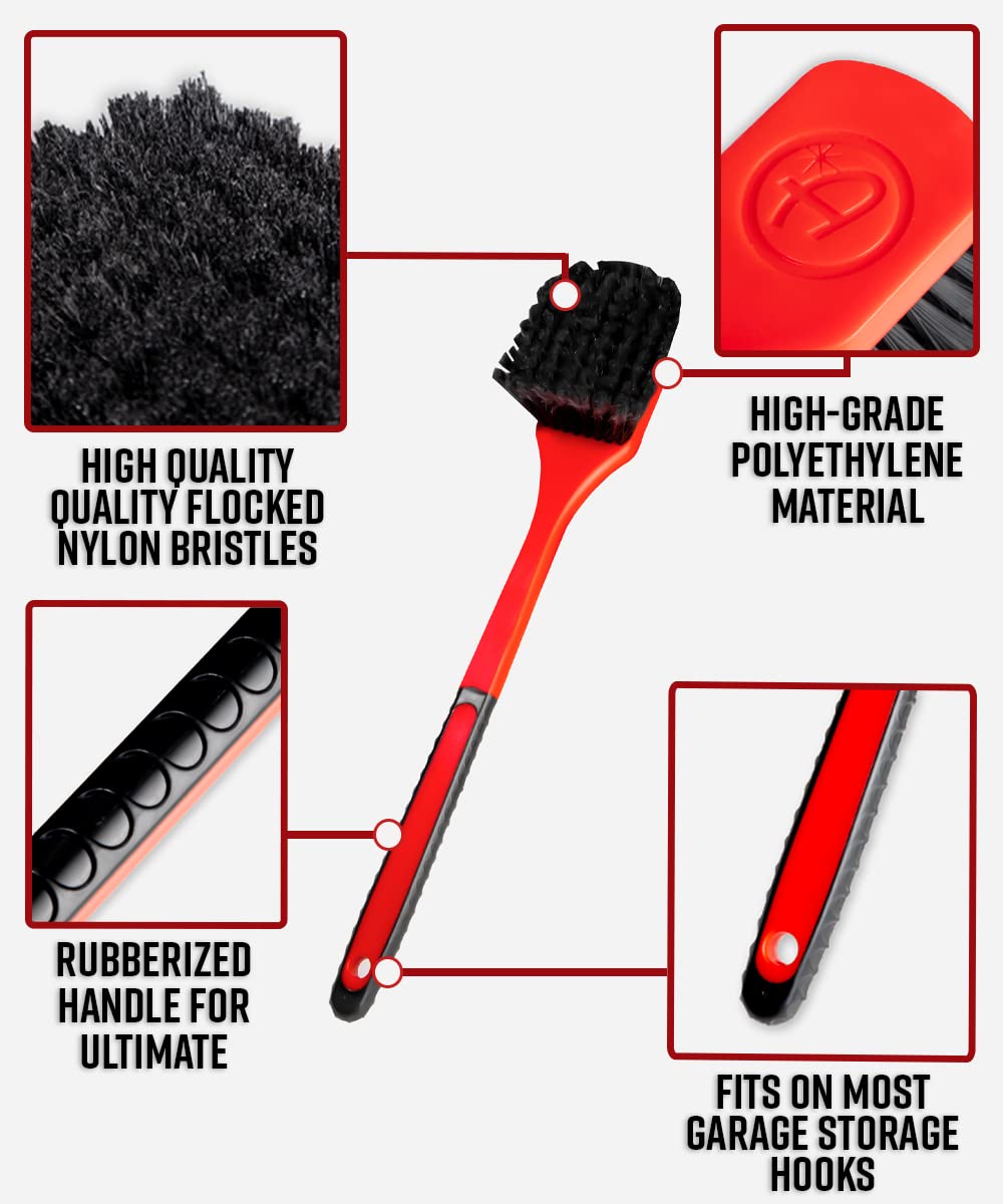 Adam's Polishes Fender Brush - Rubberized, Professional Long Handle Car Wash Brush - Image 3