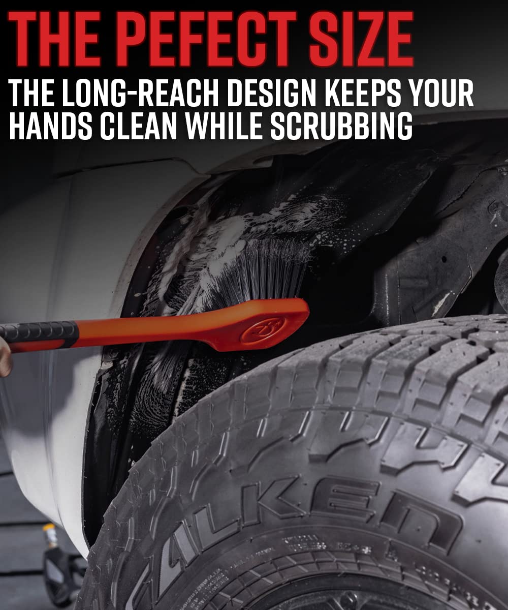 Adam's Polishes Fender Brush - Rubberized, Professional Long Handle Car Wash Brush - Image 6