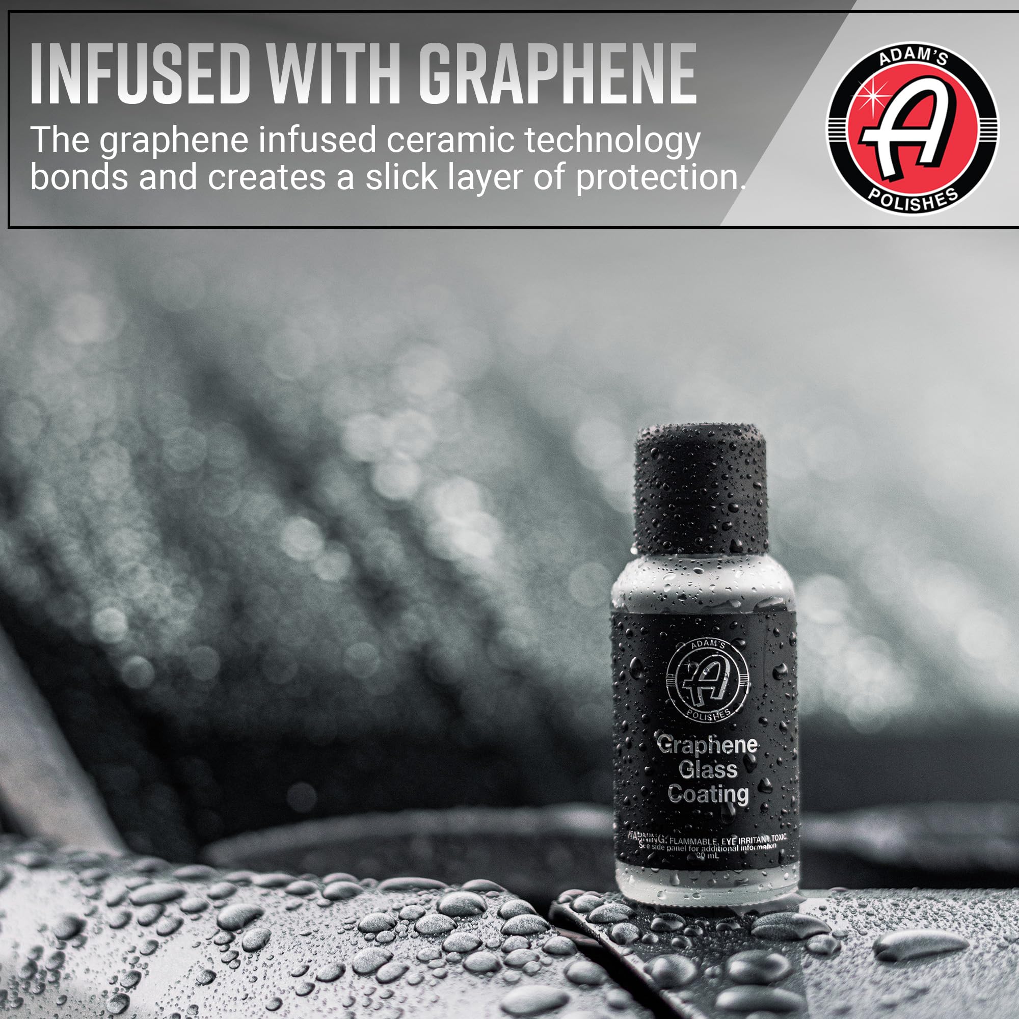 Adam's Polishes Graphene Glass Coating (30ml) - Advanced Rain Windshield Water Repellent for Cars, Shower Doors Mirrors and Other Glass Surfaces | Long Lasting Hydrophobic Graphene Ceramic Coating - Image 3