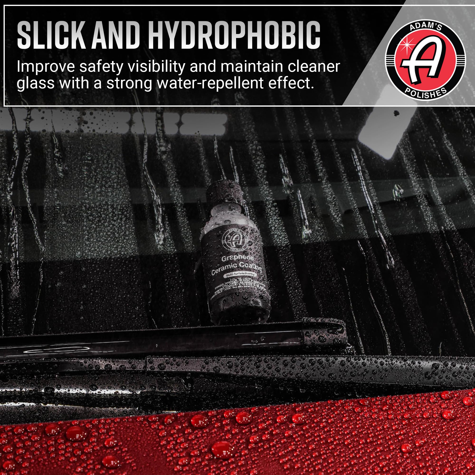 Adam's Polishes Graphene Glass Coating (30ml) - Advanced Rain Windshield Water Repellent for Cars, Shower Doors Mirrors and Other Glass Surfaces | Long Lasting Hydrophobic Graphene Ceramic Coating - Image 5