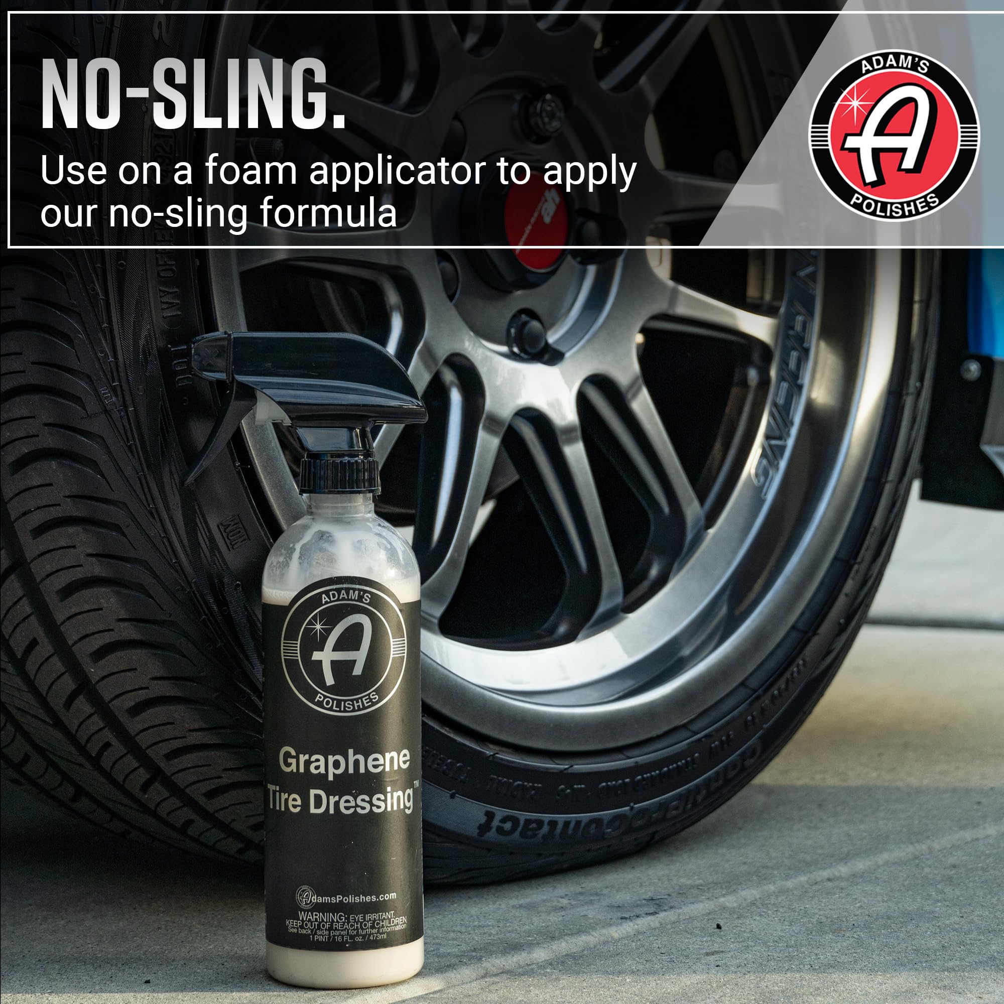 Adam's Polishes Graphene Tire Dressing - Deep Black Finish W/Graphene Non Greasy Car Detailing | Use W/Tire Applicator After Tire Cleaner & Wheel Cleaner | Ceramic Coating Like Tire Protection (16oz) - Image 4