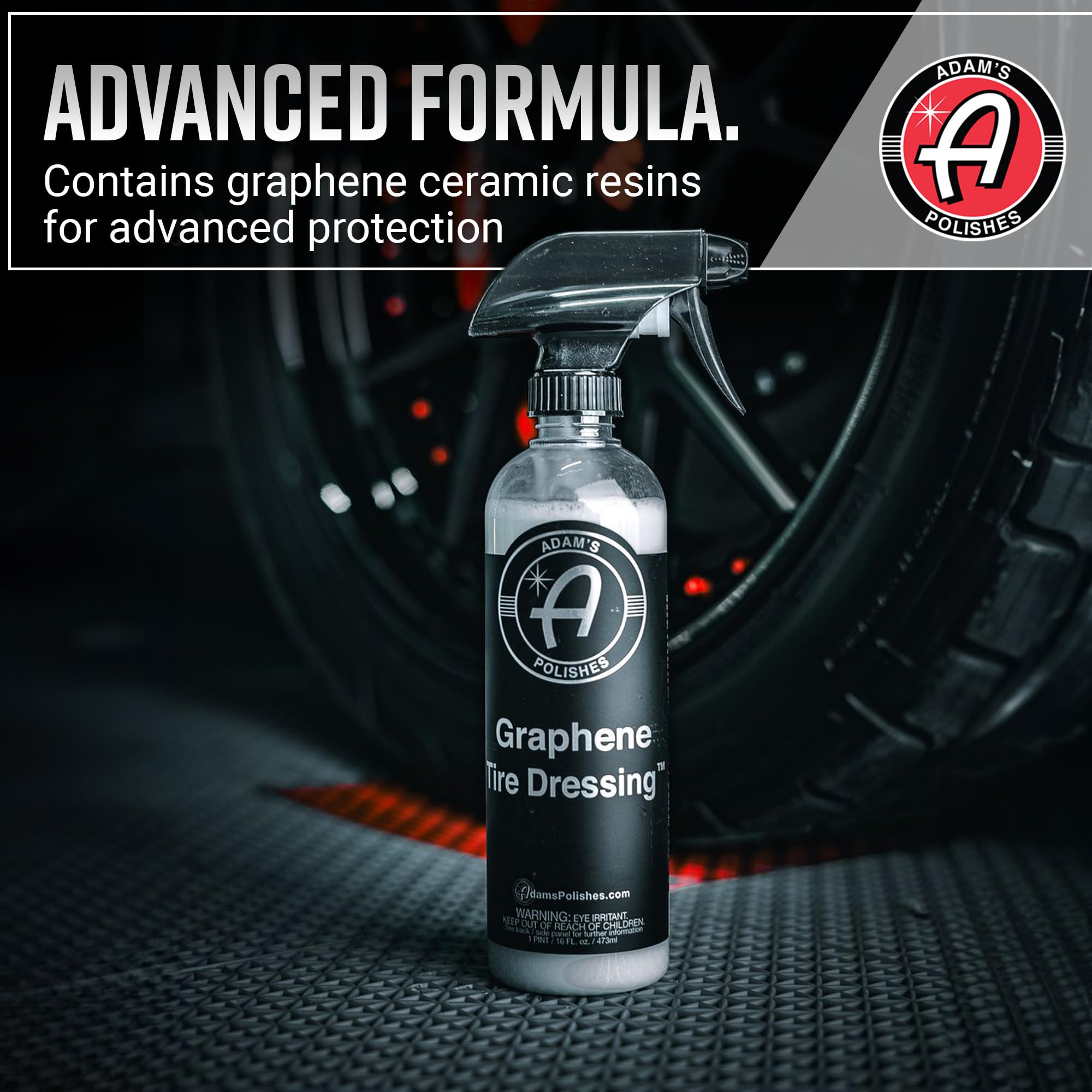 Adam's Polishes Graphene Tire Dressing - Deep Black Finish W/Graphene Non Greasy Car Detailing | Use W/Tire Applicator After Tire Cleaner & Wheel Cleaner | Ceramic Coating Like Tire Protection (16oz) - Image 5