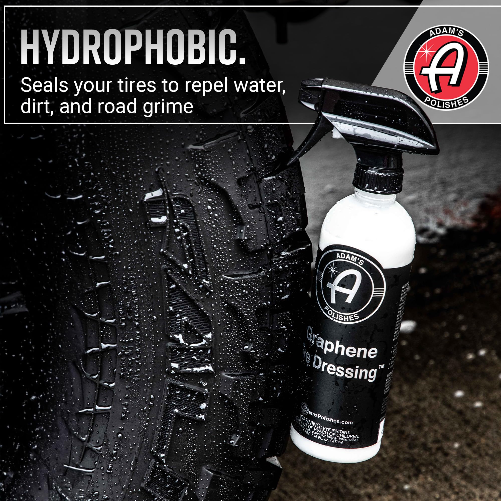 Adam's Polishes Graphene Tire Dressing - Deep Black Finish W/Graphene Non Greasy Car Detailing | Use W/Tire Applicator After Tire Cleaner & Wheel Cleaner | Ceramic Coating Like Tire Protection (16oz) - Image 6