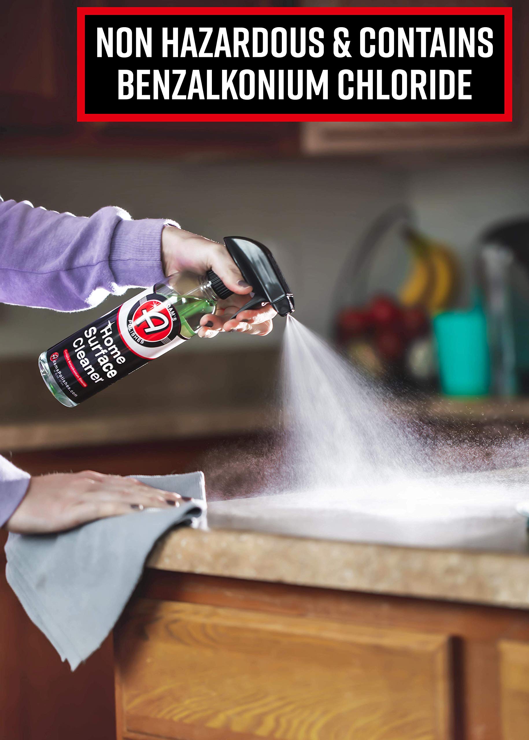 Adam's Polishes Home Surface Cleaner - Quickly, Safely Remove & Clean In Home Surfaces | Removes Odors, Non-Bleaching Formula For Kitchen, Bathroom, & Floor | Contains Benzalkonium Chloride (Gallon) - Image 4