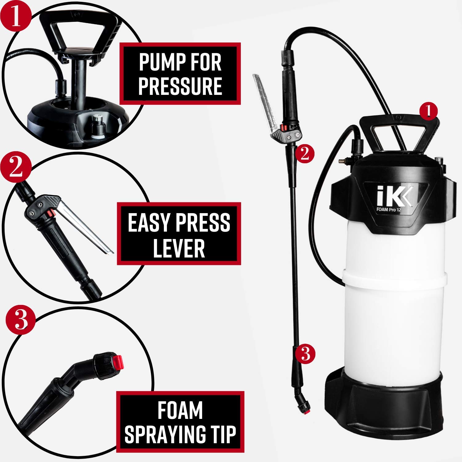 Adam's Polishes IK Foaming Pump Sprayer (6 Liters) - Pressure Foam Sprayer Cleaning Kit Car Wash Detailing | Fill with Car Wash Soap Wheel & Tire Cleaner Rim | Water Sprayer Lawn Garden Weeds - Image 2