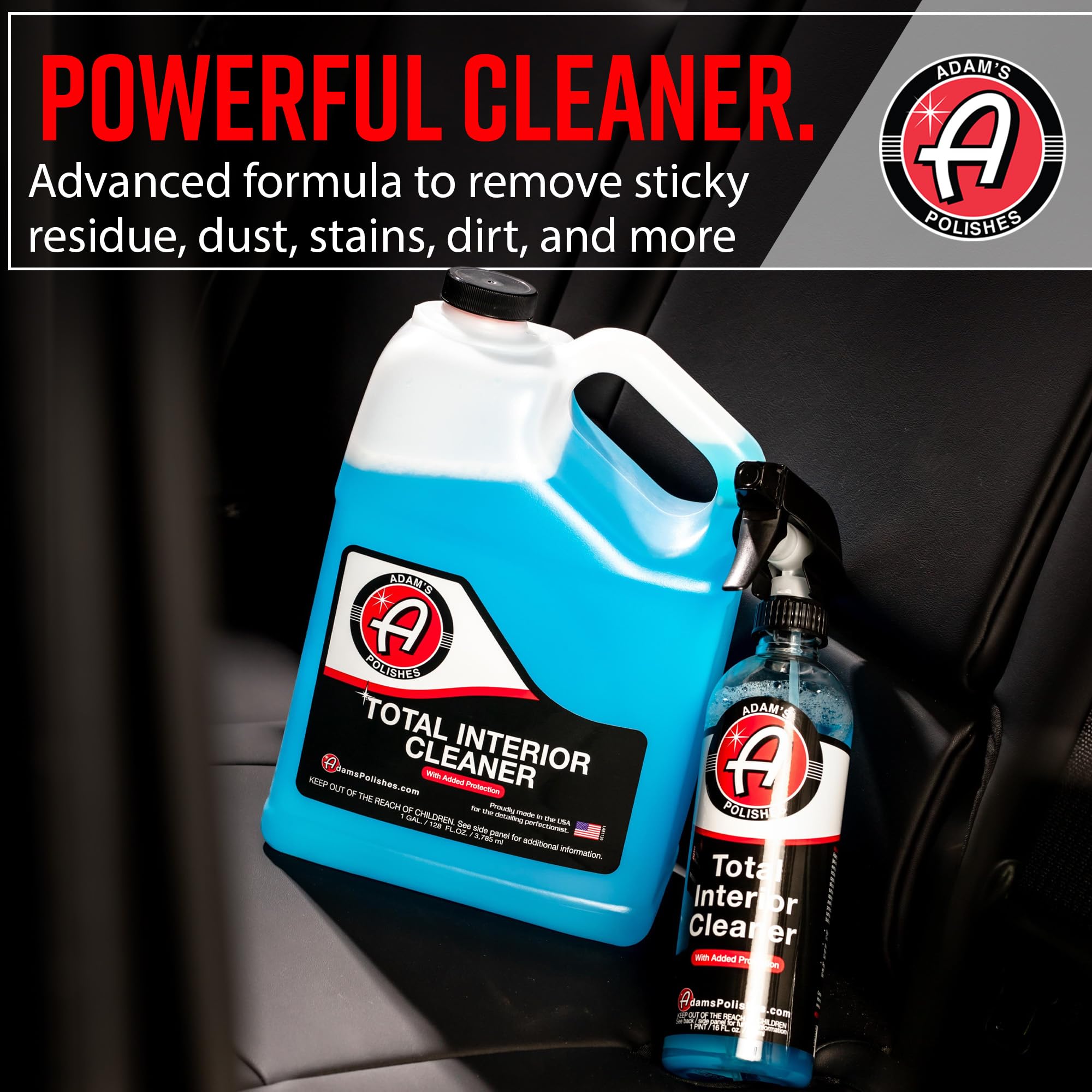 Adam's Polishes Interior Cleaner & Protectant (16oz) (2-Pack), Quick Detailer & SiO2 Protection, Ceramic Infused UV Protection, Anti-Static, For Leather, Vinyl, Plastics, Glass - Image 3