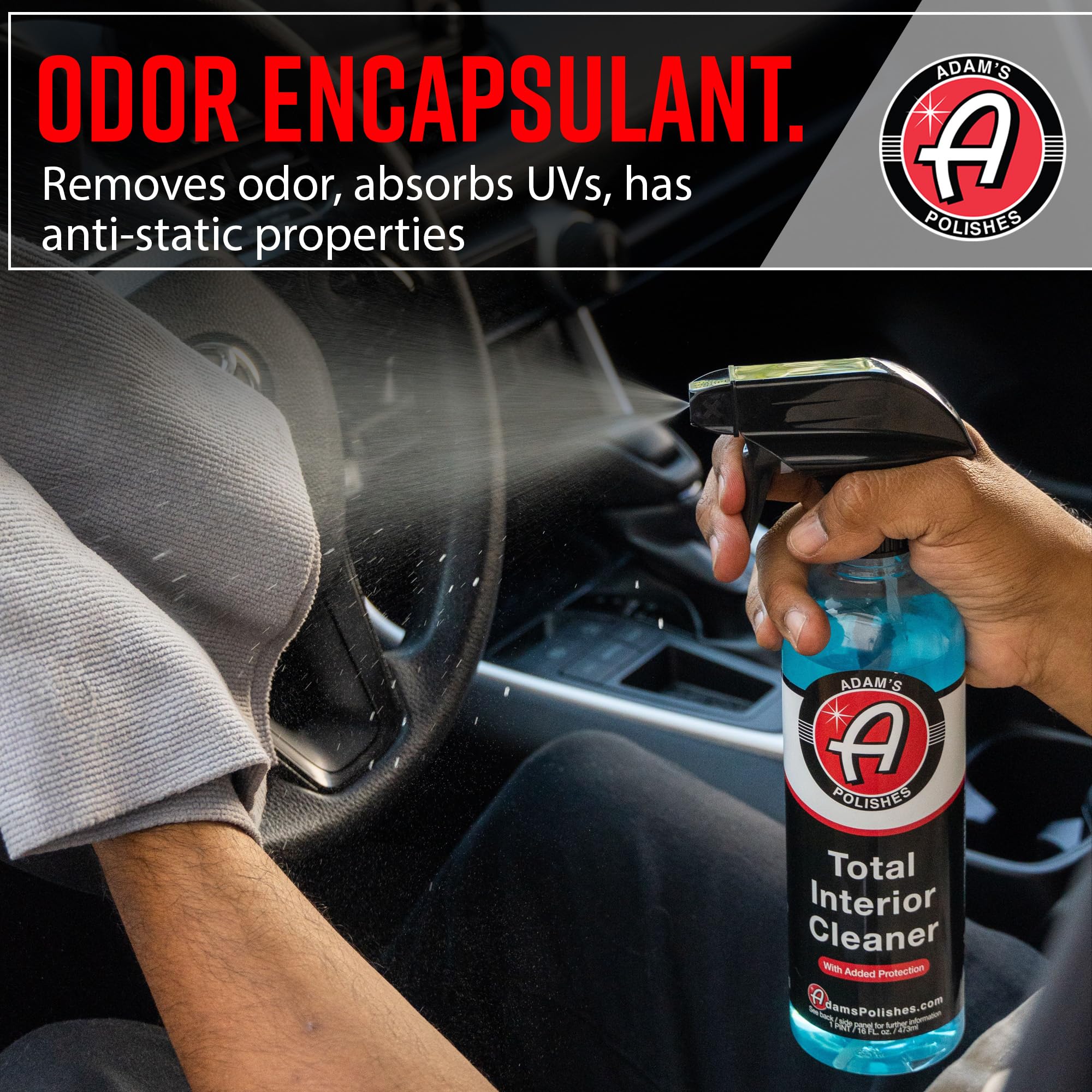 Adam's Polishes Interior Cleaner & Protectant (16oz) (2-Pack), Quick Detailer & SiO2 Protection, Ceramic Infused UV Protection, Anti-Static, For Leather, Vinyl, Plastics, Glass - Image 4