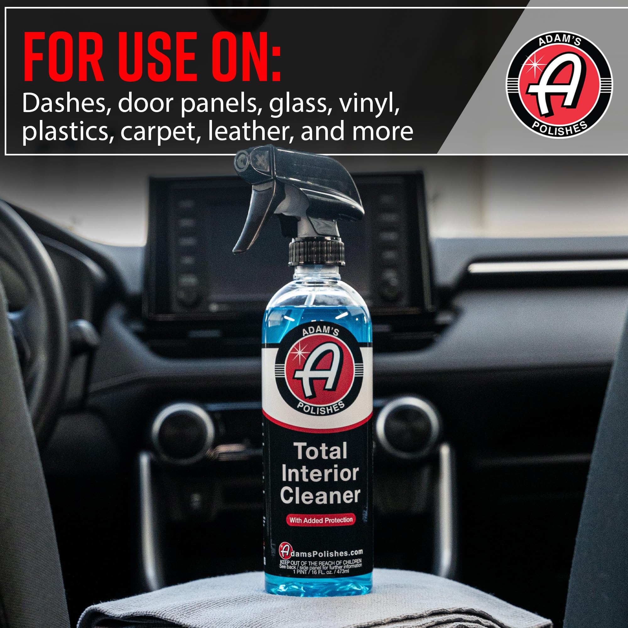 Adam's Polishes Interior Cleaner & Protectant (16oz) (2-Pack), Quick Detailer & SiO2 Protection, Ceramic Infused UV Protection, Anti-Static, For Leather, Vinyl, Plastics, Glass - Image 7