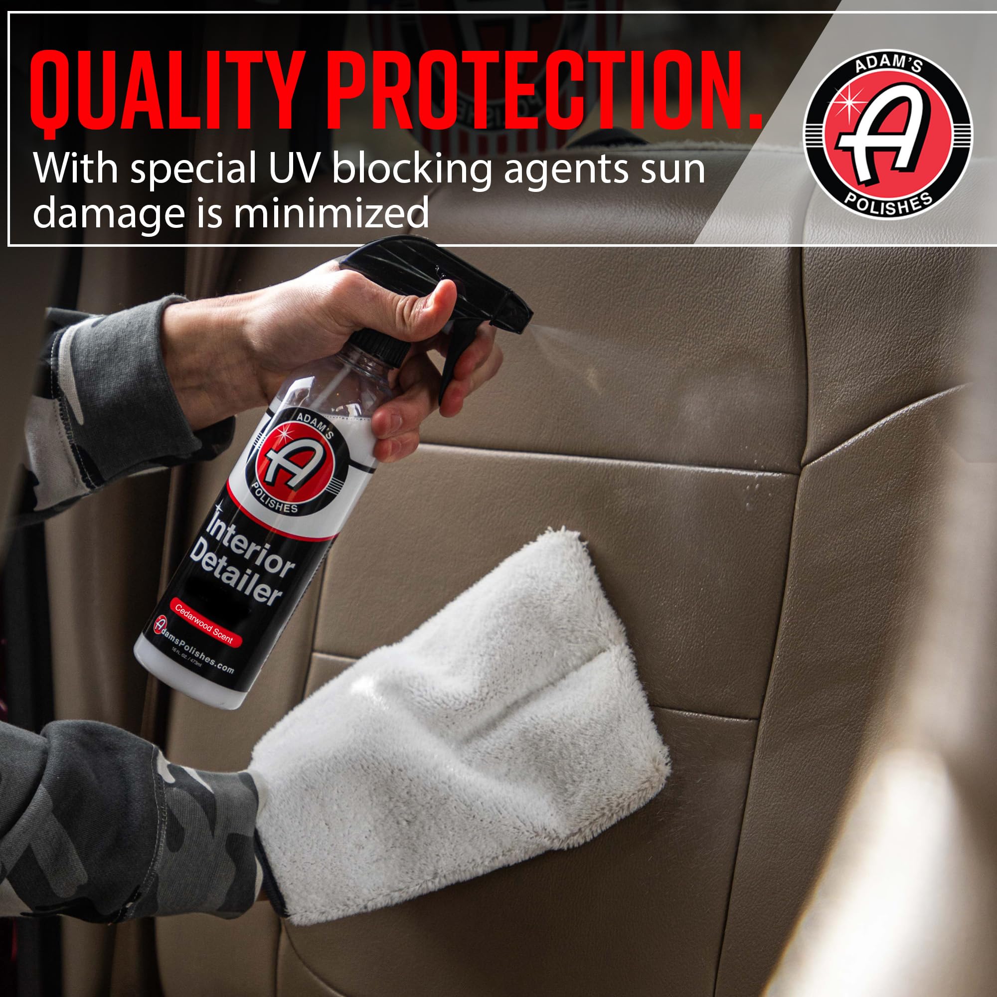 Adam's Polishes Interior Detailer 16 fl. oz (Cedarwood) - Total Car Interior Cleaner, Protectant & Dressing | All Purpose Cleaner & Leather Conditioner | Vinyl, Dashboard, Screen, Seat Cleaner & More - Image 4