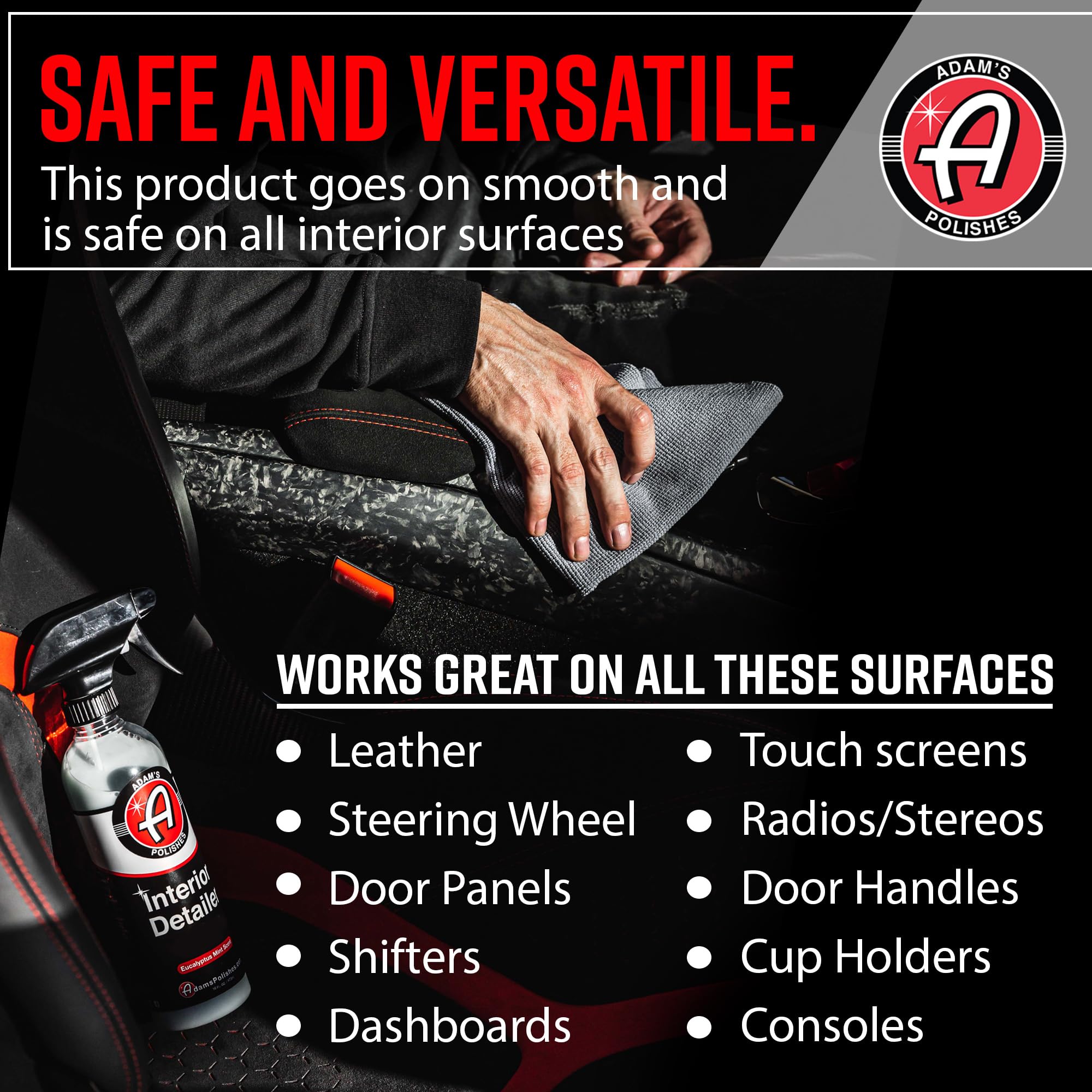 Adam's Polishes Interior Detailer 16 fl. oz (Cucumber Aloe) - Total Car Interior Cleaner, Protectant & Dressing | All Purpose Cleaner & Leather Conditioner | Vinyl, Dashboard, Screen, Seat Cleaner - Image 3