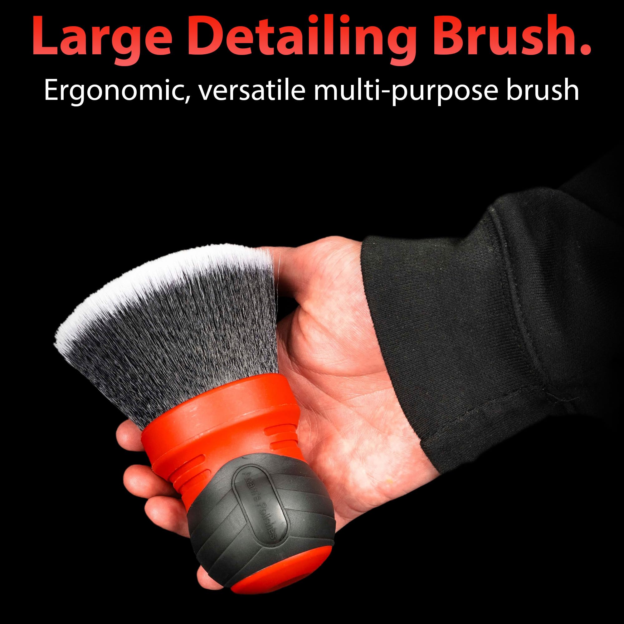 Adam's Polishes Large Multi-Purpose Detailing Brush Car Cleaning Brush Nylon Soft Bristles for Dusting or Scrubbing Interior & Delicate Surfaces, Screens, Seats, Leather, Vinyl, & More - Image 2