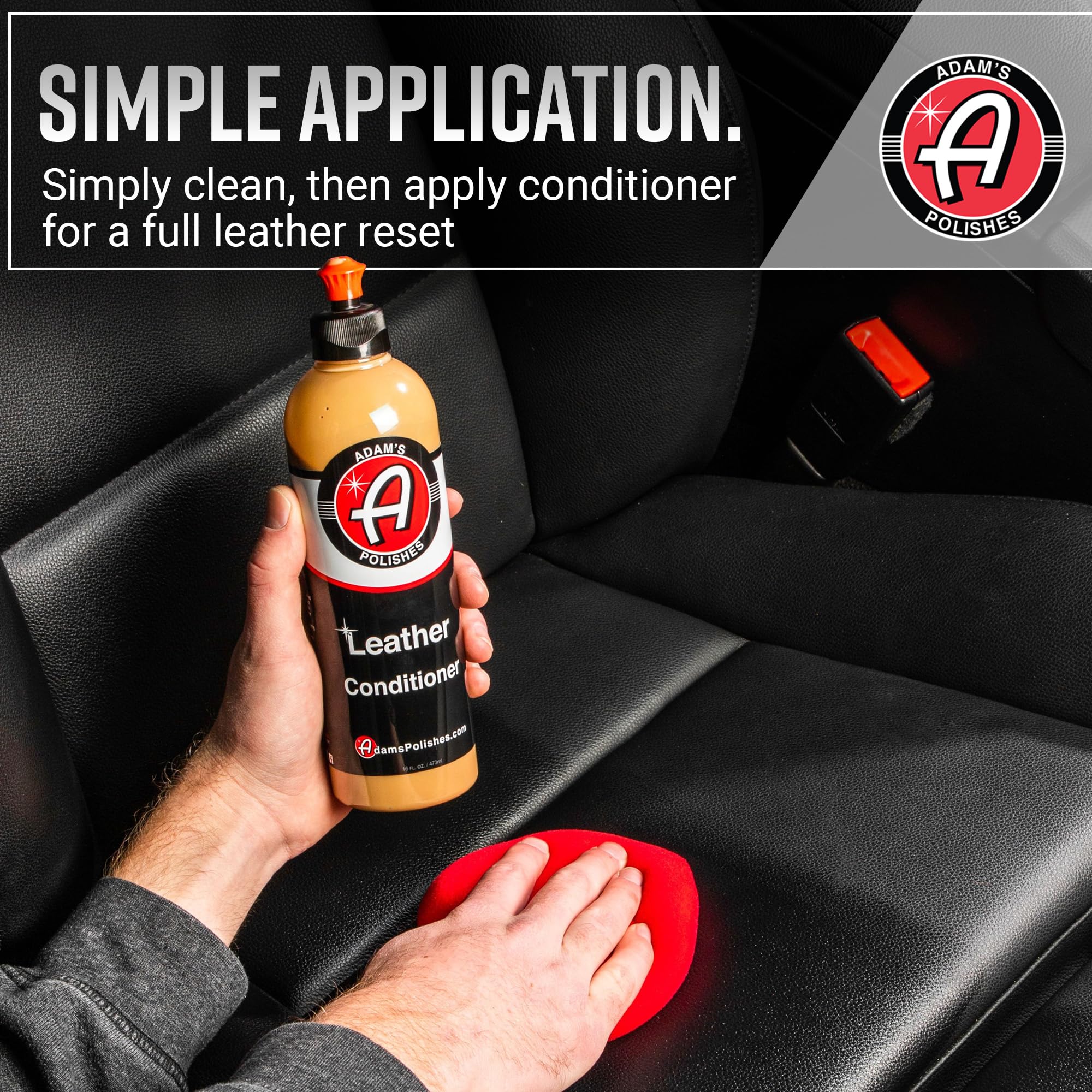 Adam's Polishes Leather Care Kit - Leather Cleaner & Conditioner Car Cleaning Supplies | UV Protection for Interior Accessories Steering Wheel Seat Dash Vinyl Shoe Polish Jacket - Image 4