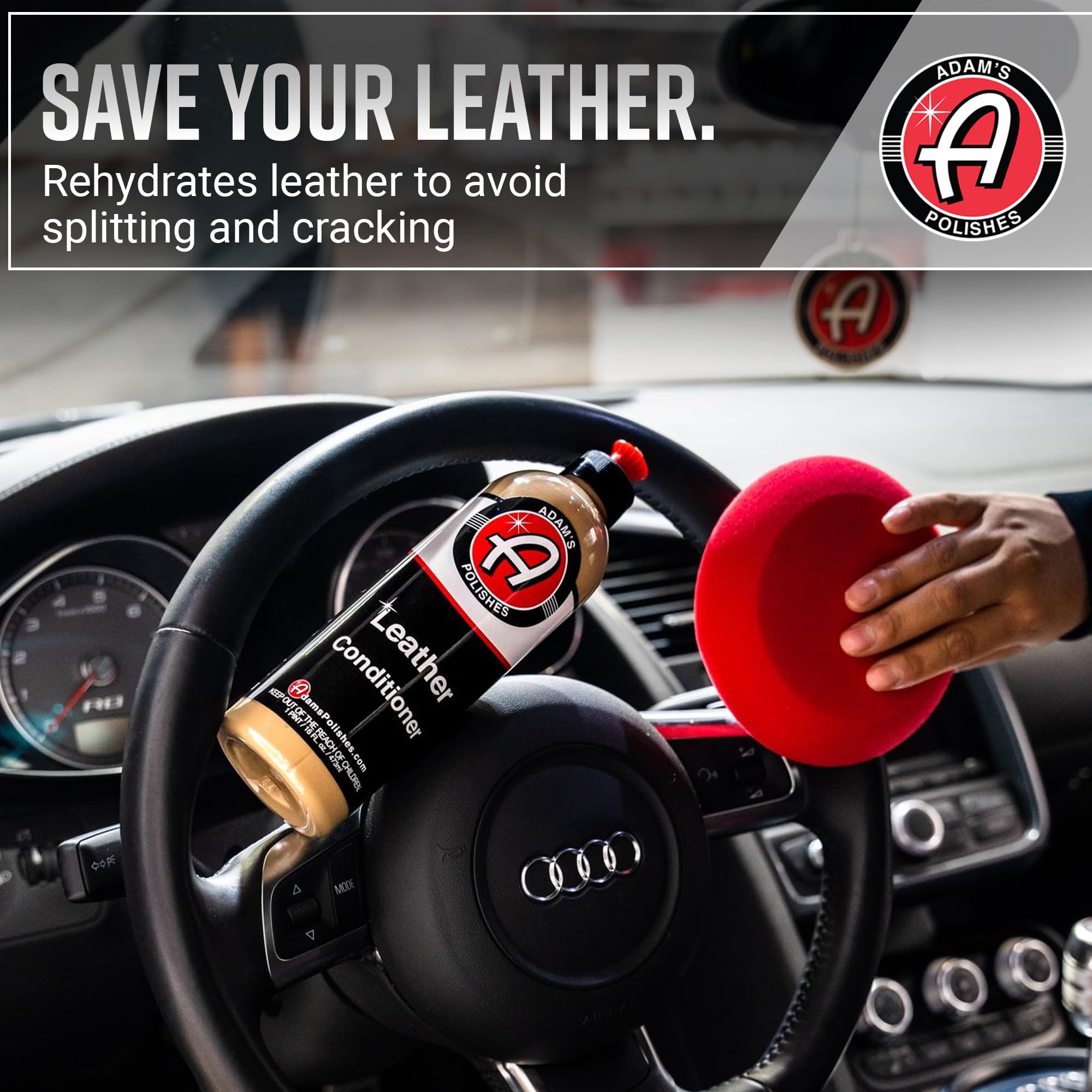 Adam's Polishes Leather Care Kit - Leather Cleaner & Conditioner Car Cleaning Supplies | UV Protection for Interior Accessories Steering Wheel Seat Dash Vinyl Shoe Polish Jacket - Image 5
