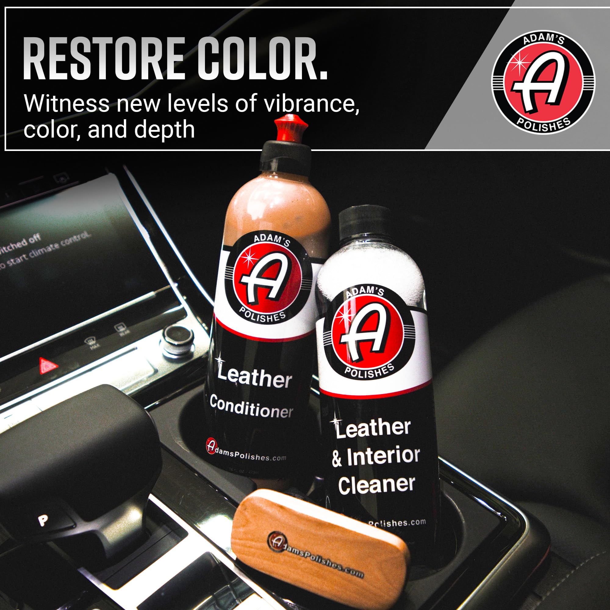 Adam's Polishes Leather Care Kit - Leather Cleaner & Conditioner Car Cleaning Supplies | UV Protection for Interior Accessories Steering Wheel Seat Dash Vinyl Shoe Polish Jacket - Image 6