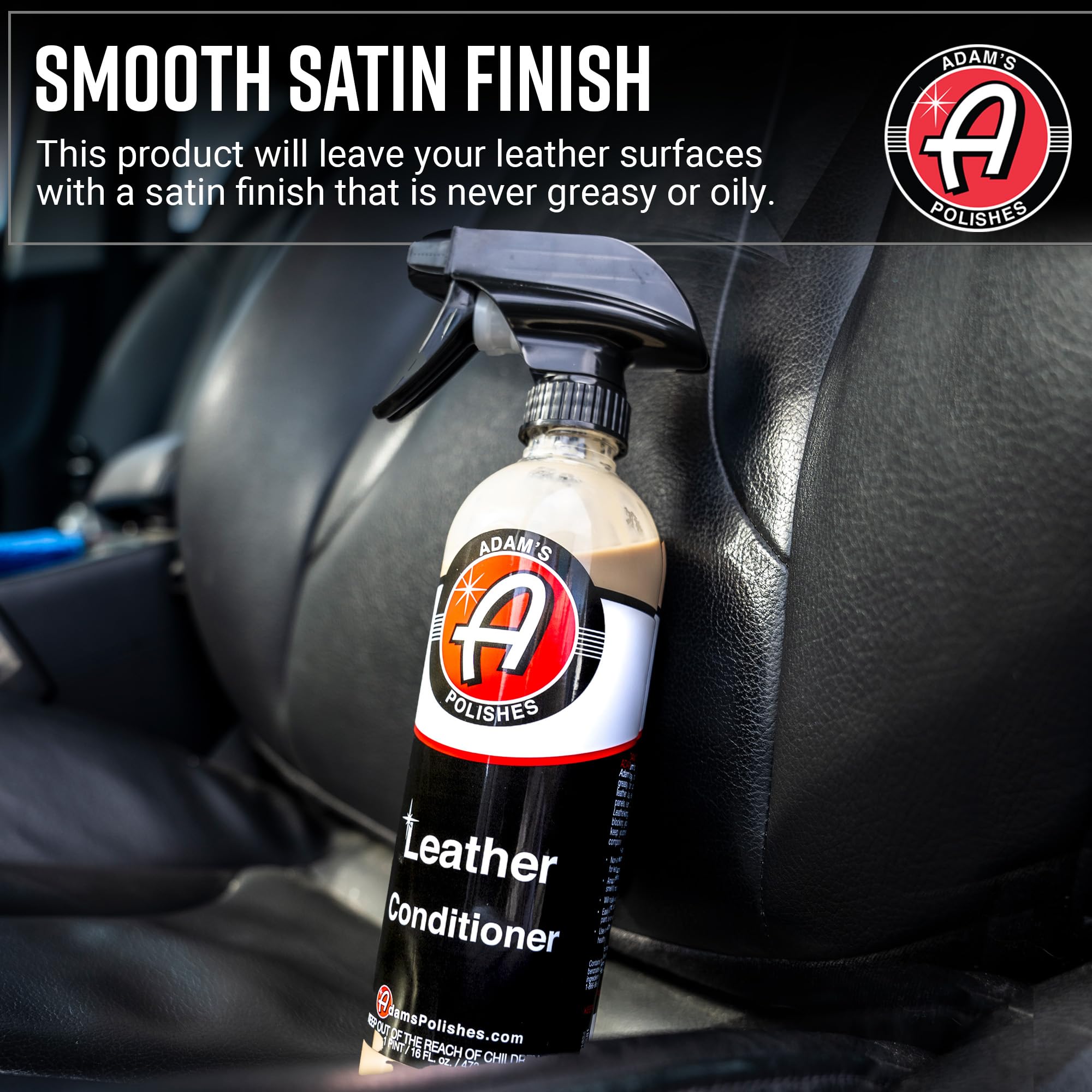 Adam's Polishes Leather Conditioner 16oz - Conditions Leather, Vinyl, and Plastic Interior Surfaces - Contains Premium UV Blockers for SPF 65 Protection - Long Lasting Protection - Image 2